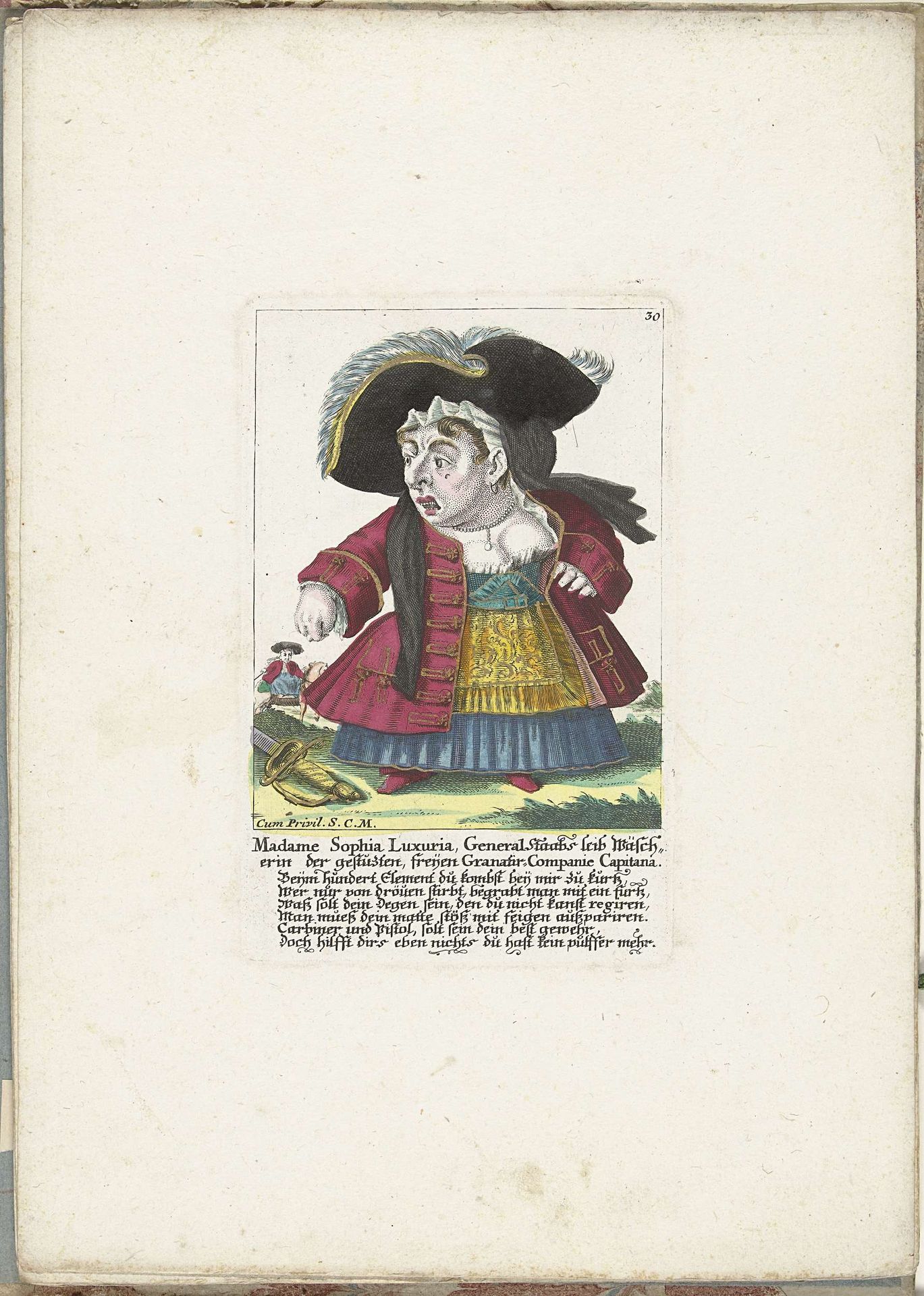 De dwerg Madame Sophia Luxuria, ca. 1710 by Martin Engelbrecht