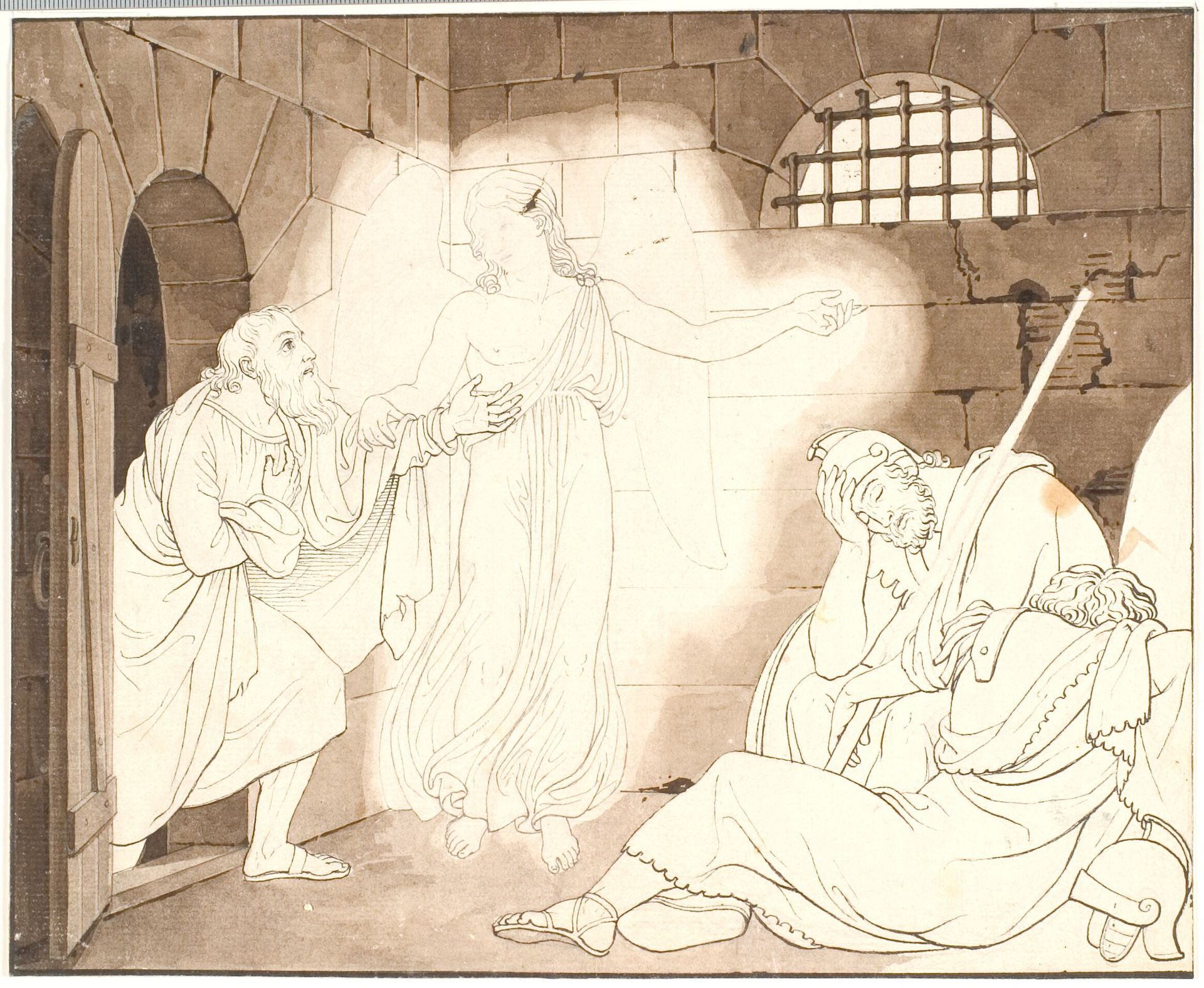 Peters udfrielse af fængslet by C.G. Kratzenstein Stub