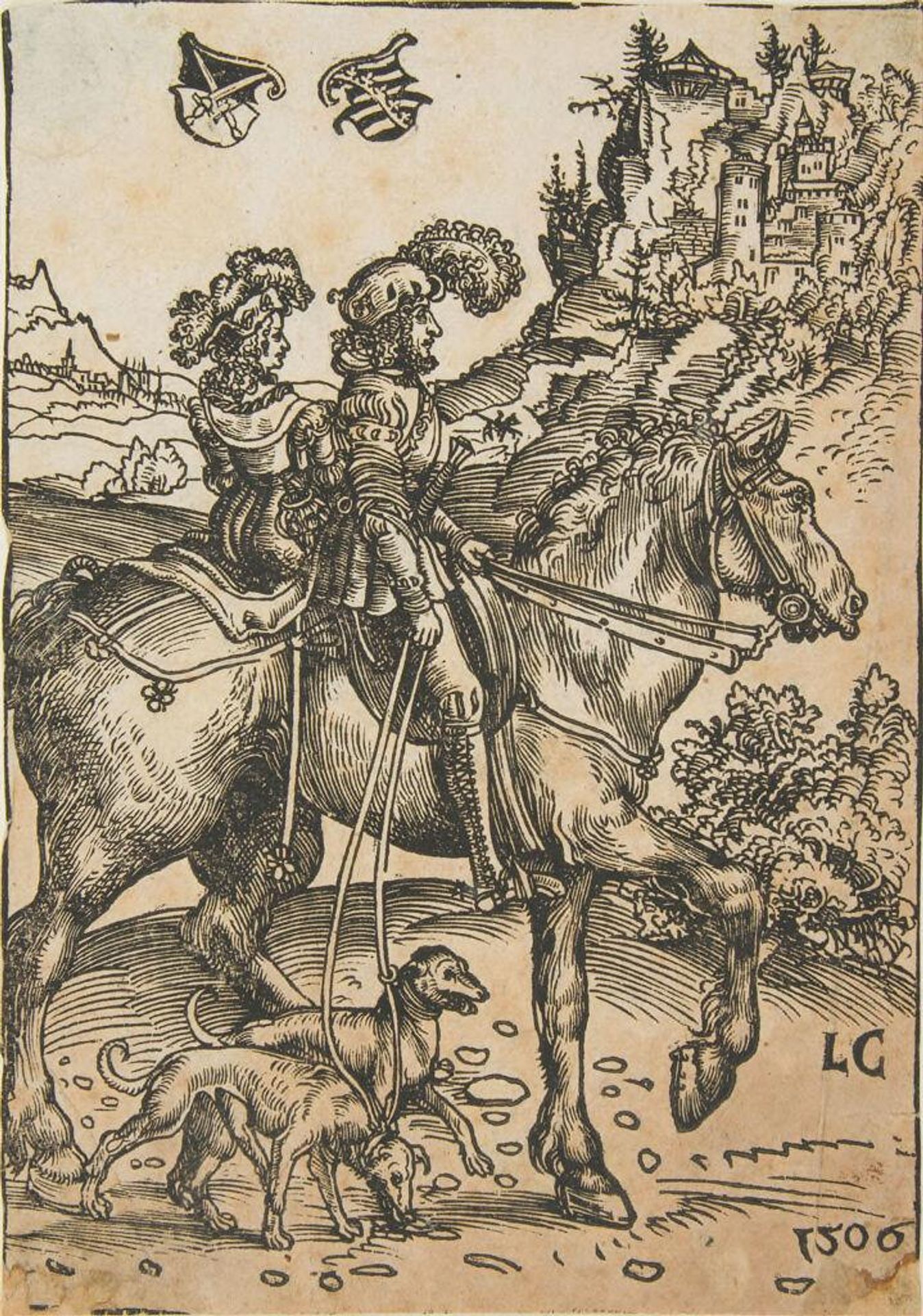 Gentleman and Lady Riding to the Hunt by Lucas Cranach the Elder