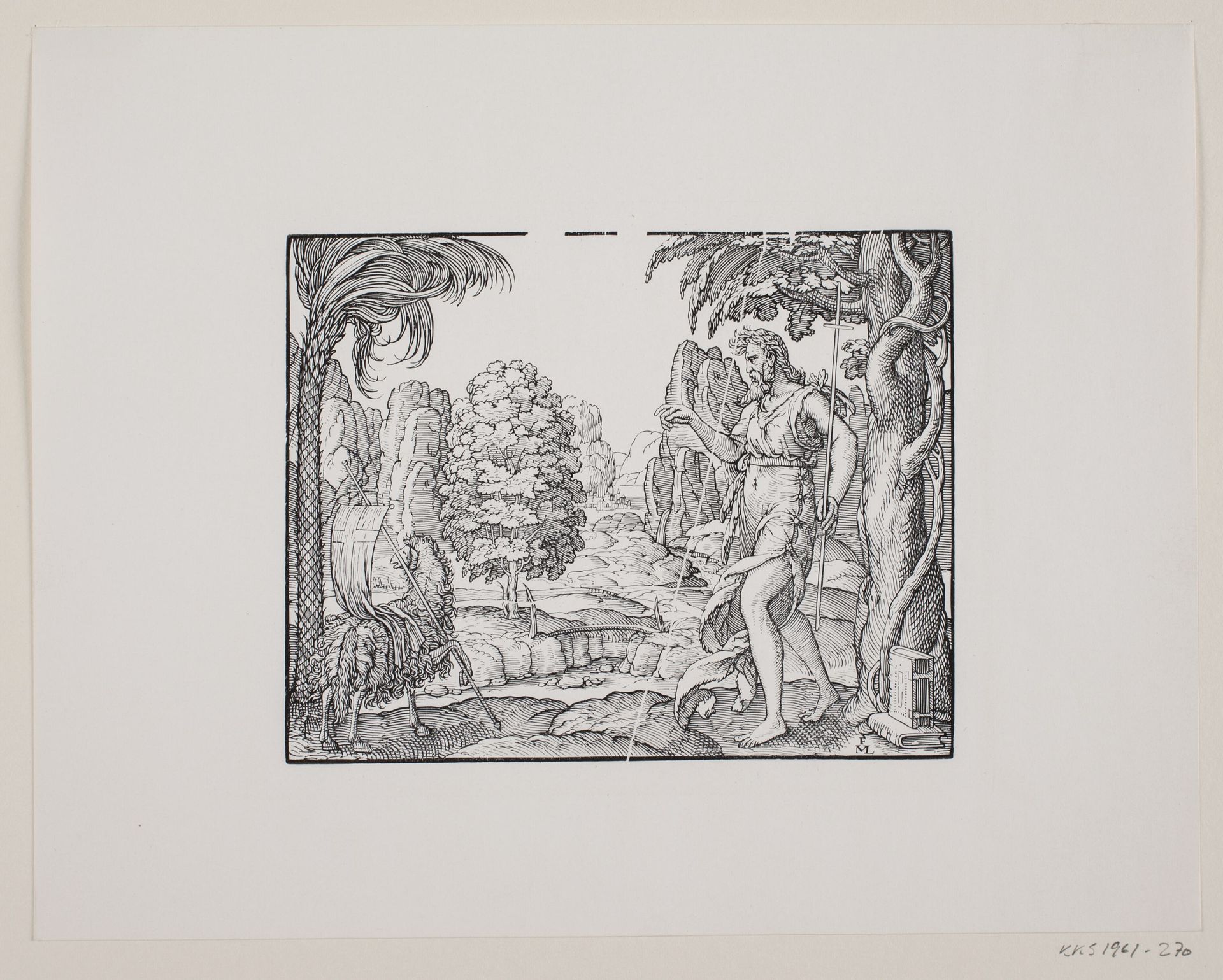 John the Baptist in the desert by Melchior Lorck