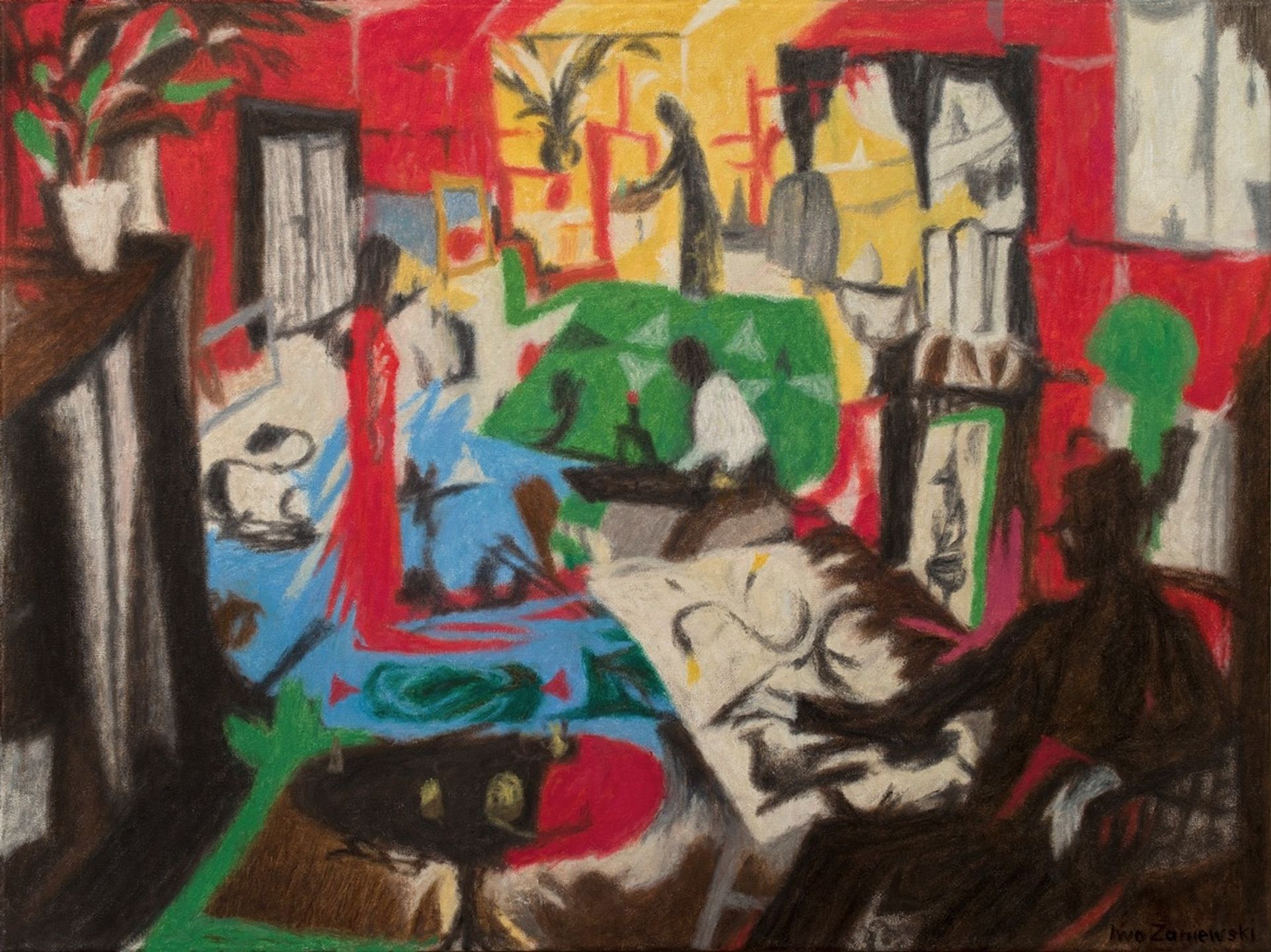 Interior with Painter by Iwo Zaniewski