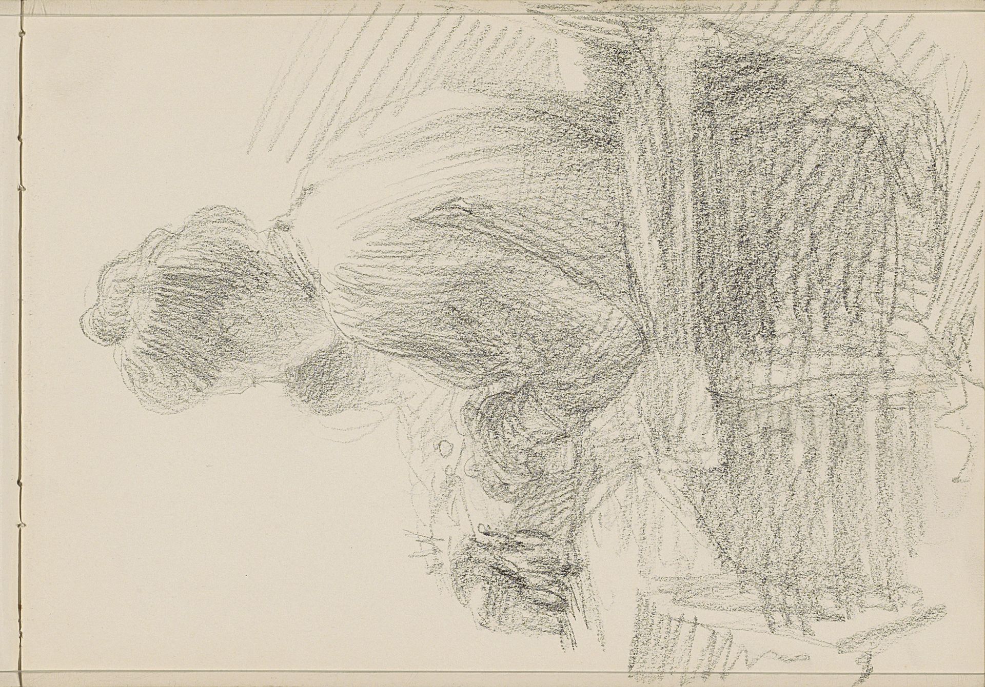 Handwerkende vrouw aan een tafel by Bramine Hubrecht