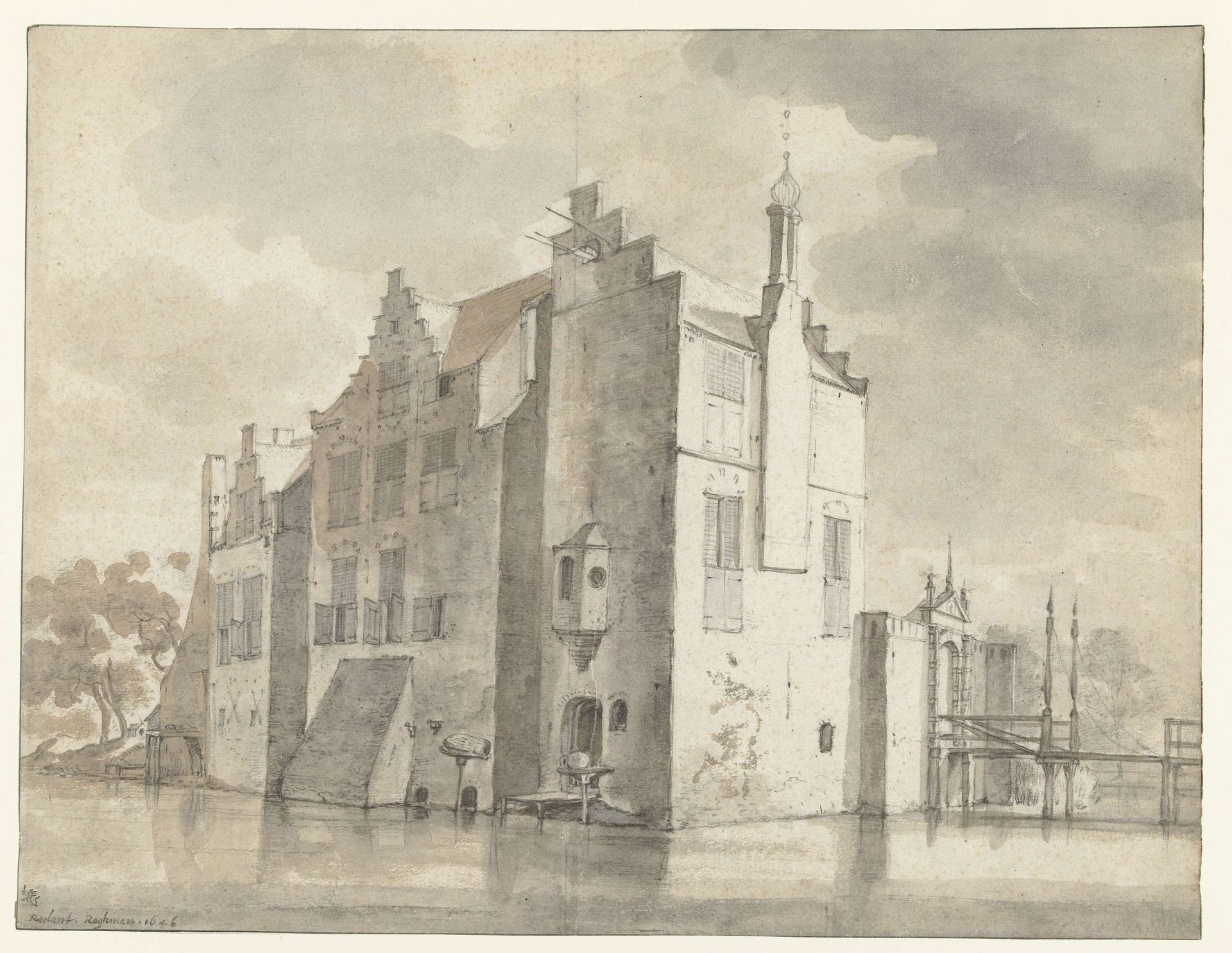 View of Kasteel Santhorst, Seen from the North-west by Roelant Roghman