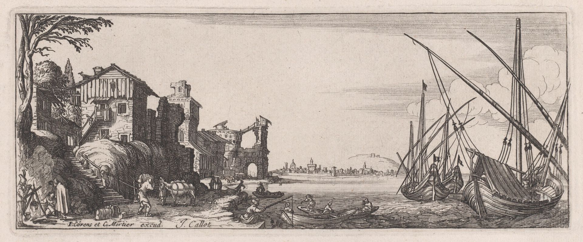 Reverse Copy of Le Petit Port appelé aussi Le Port de Mer (The Small Port, also called the Sea Port), from Les Quatre Paysages (The Four Landscapes) by Anonymous