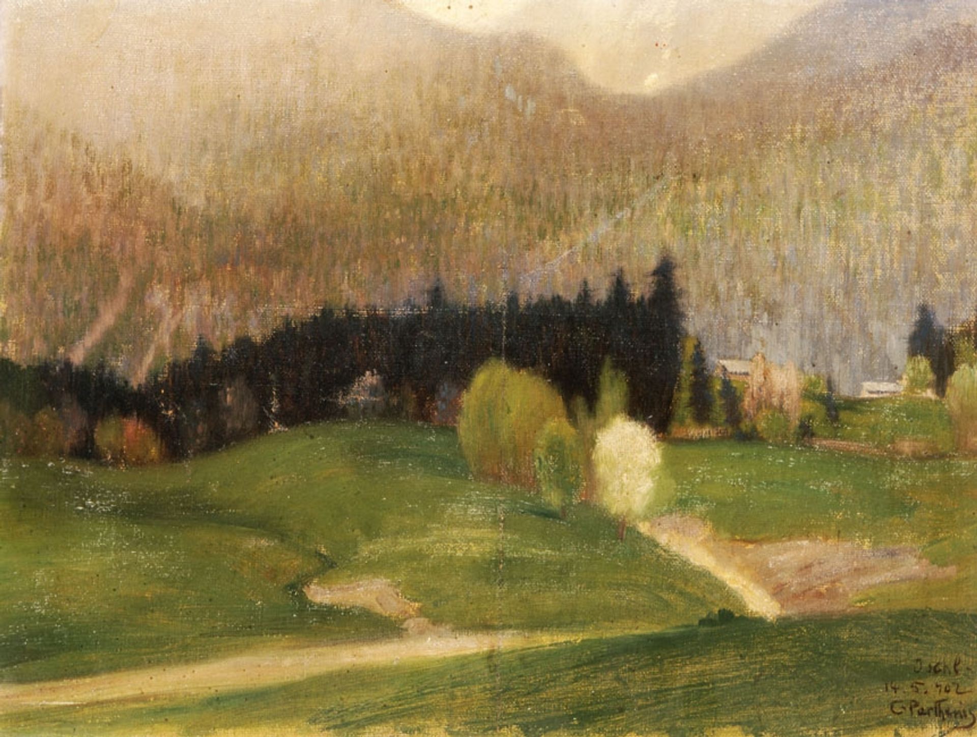 Landscape with Fir Trees by Konstantinos Parthenis