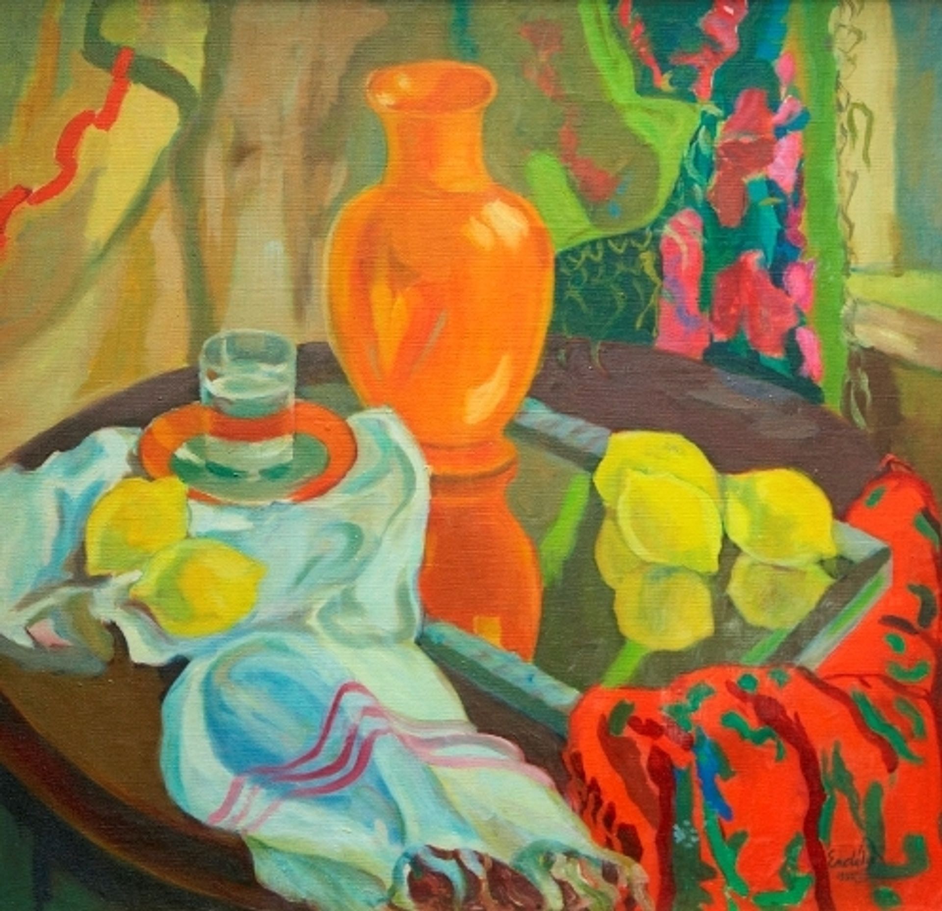 Still Life with Lemons by Adalbert Erdeli