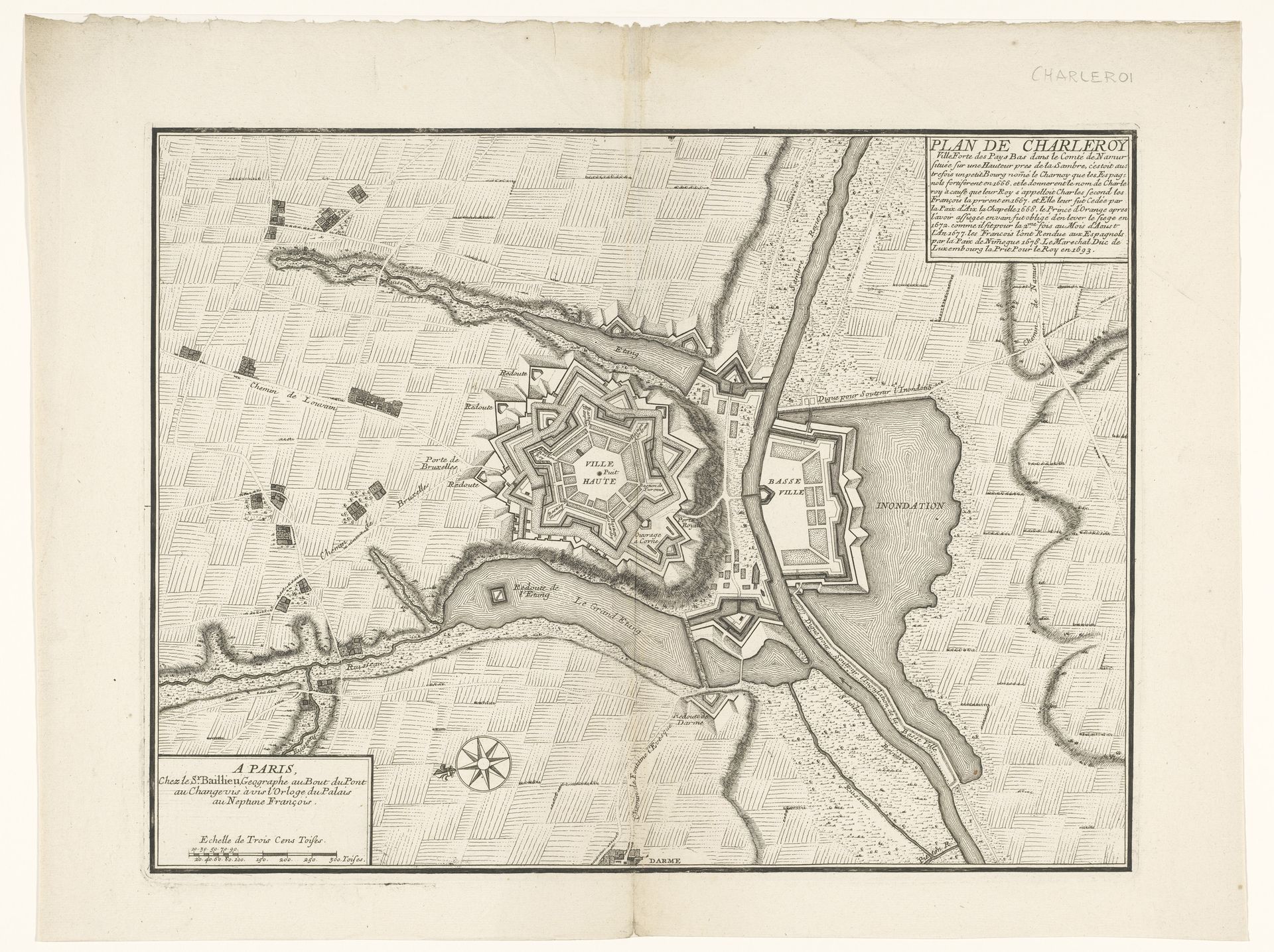 Vestingplattegrond van Charleroi by Anonymous