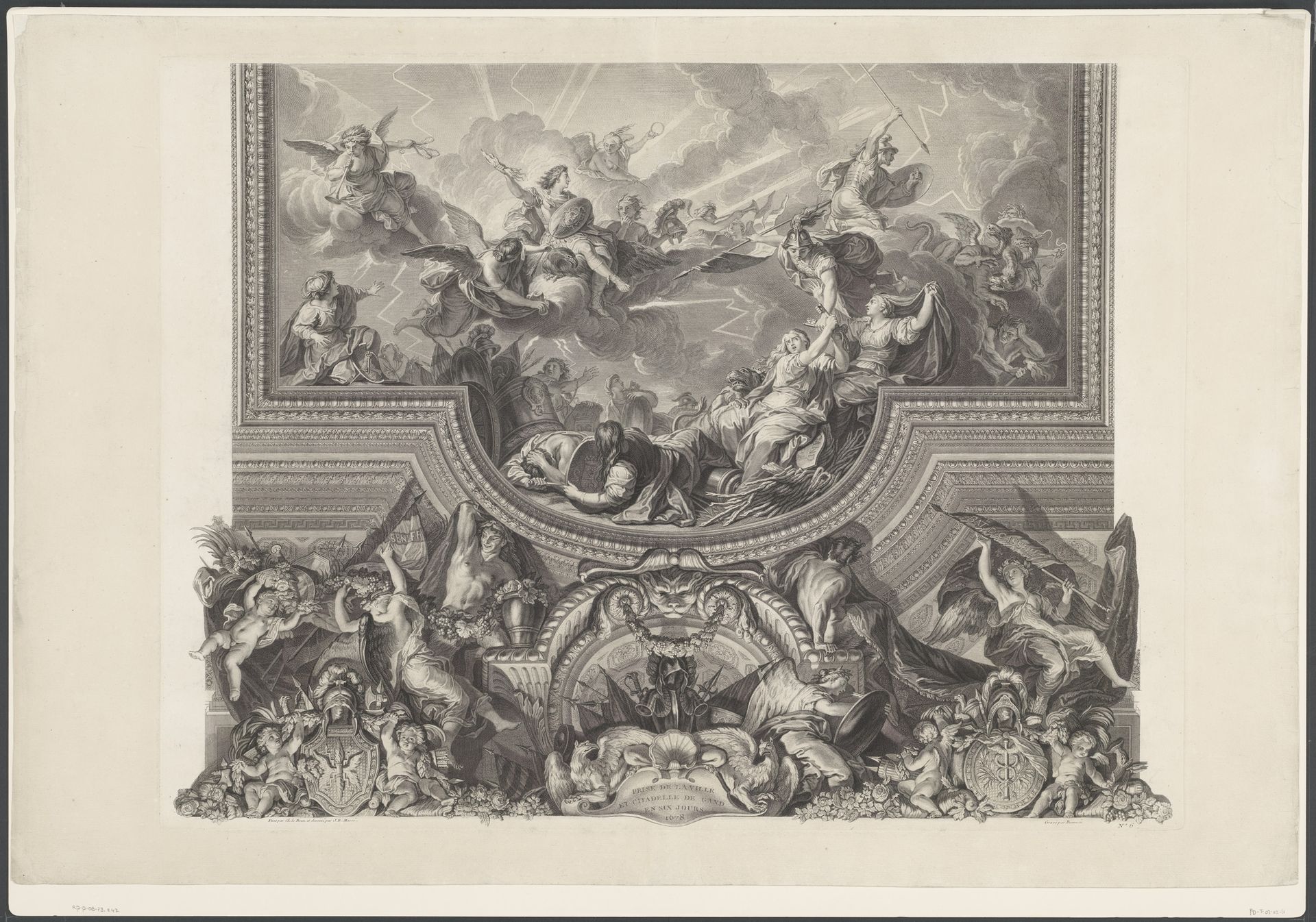 Plafondschildering in de Grande Galerie van Versailles by Nicolas de Beauvais