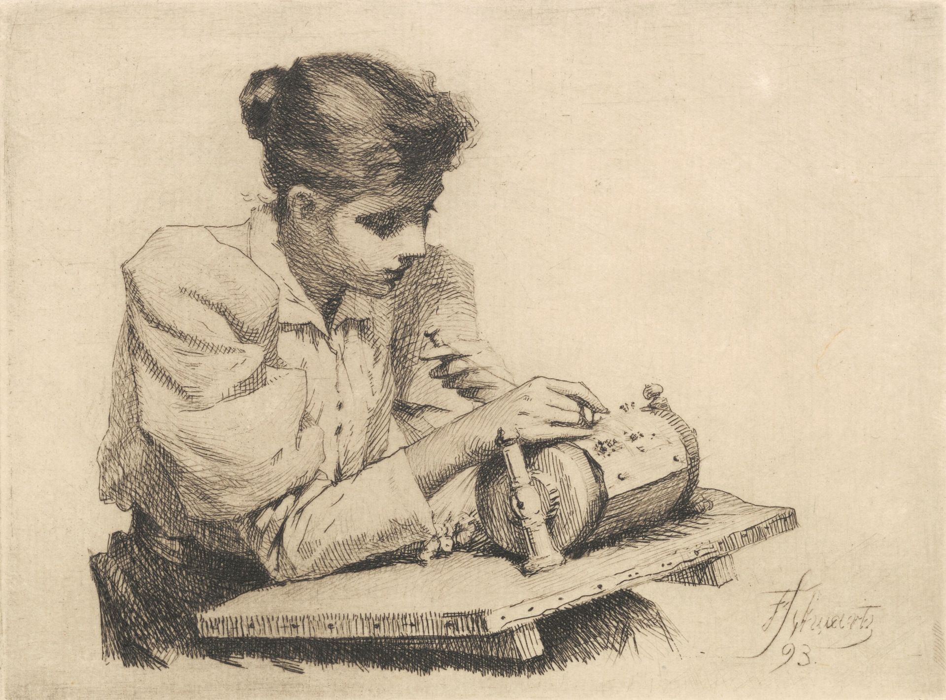 Kniplersken by Frans Schwartz