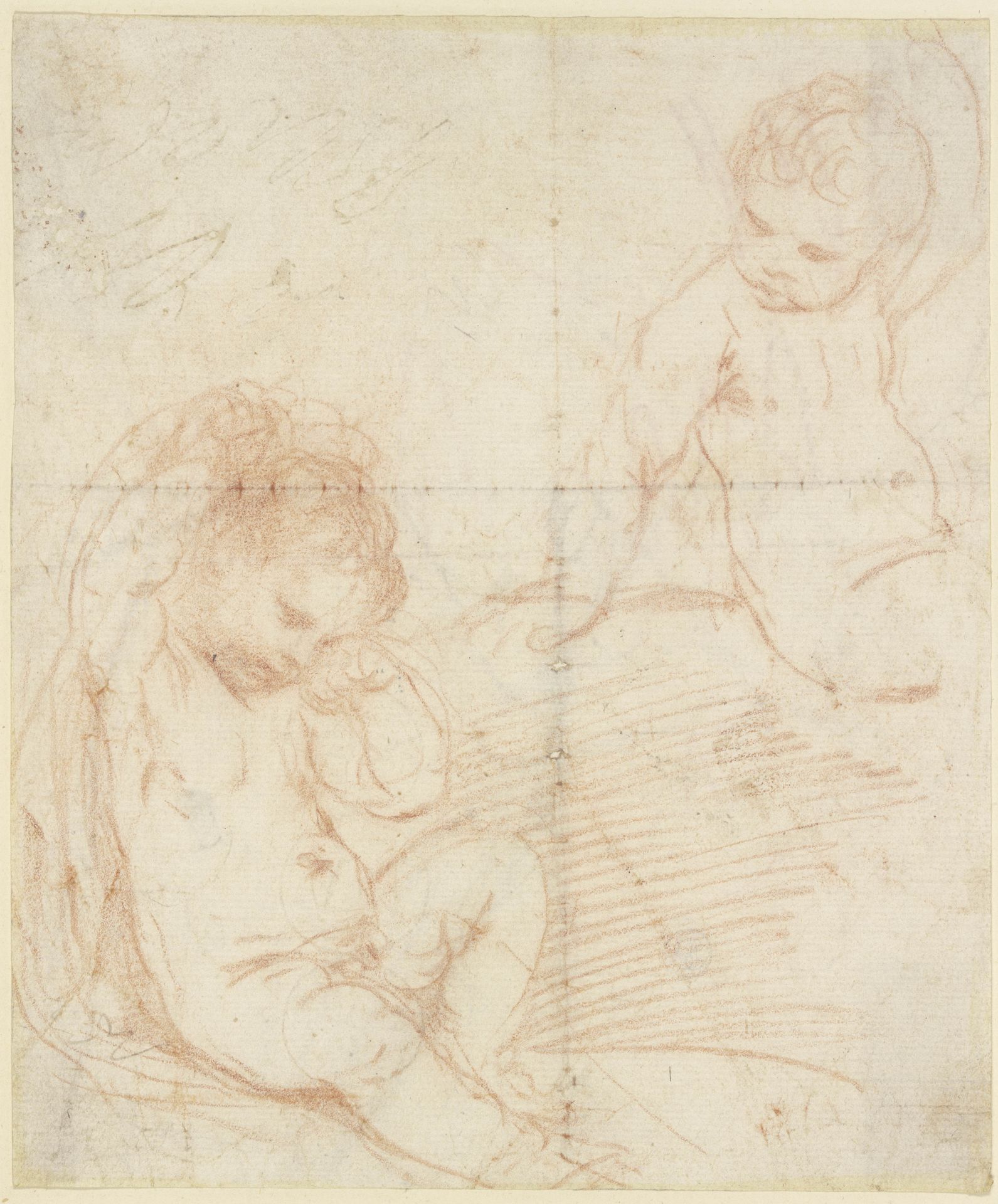 Two naked little children by Guercino (Giovanni Francesco Barbieri)