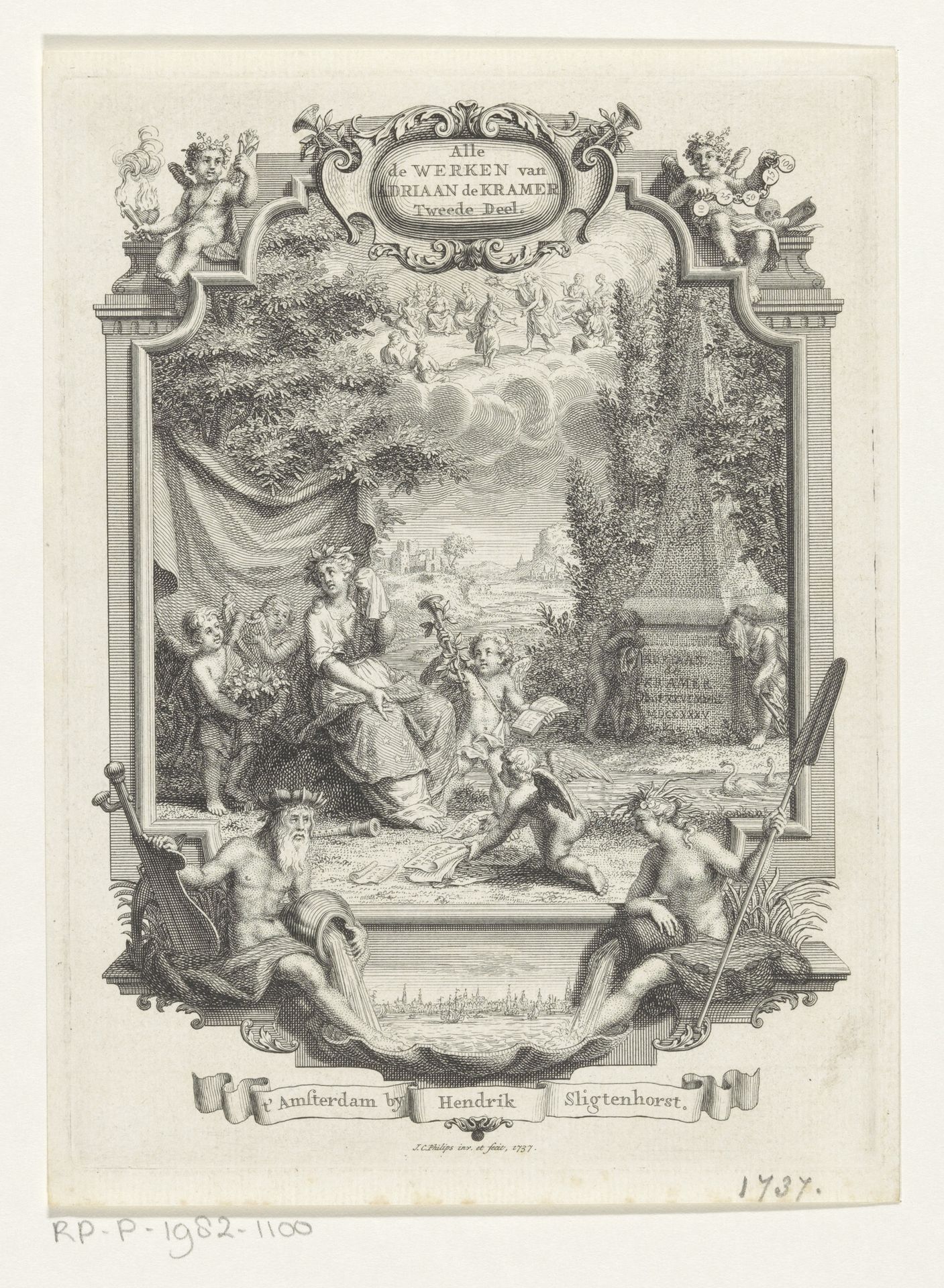 Poëzie treurt om de dood van Adriaan de Kramer by Jan Caspar Philips