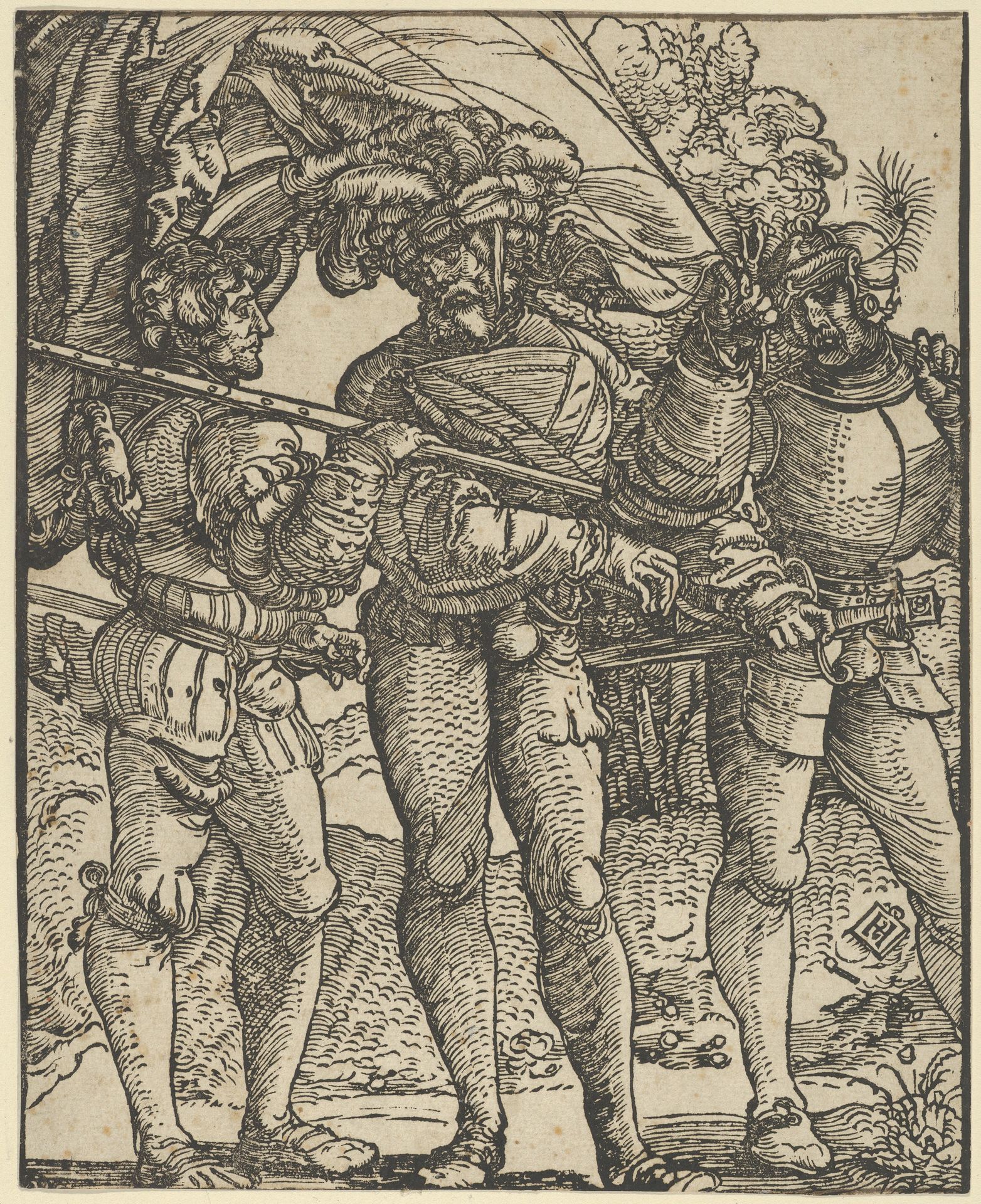 A Standard-Bearer Flanked by a Lansquenet at each side (copy) by Hans Schäufelein