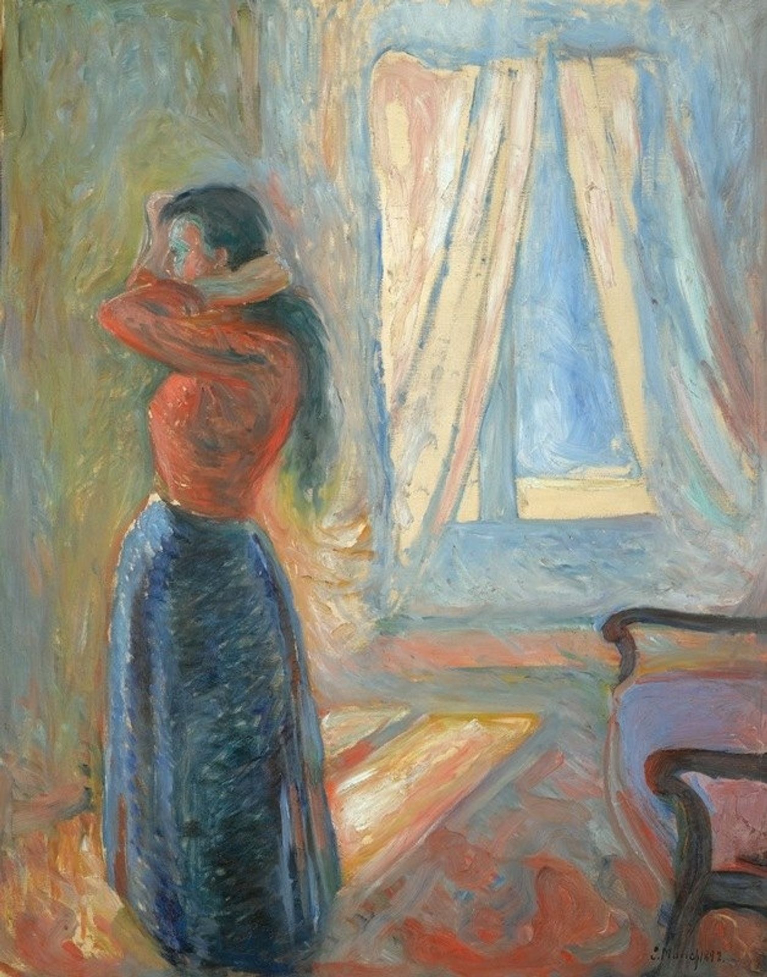 Kvinne Som Speiler Seg by Edvard Munch