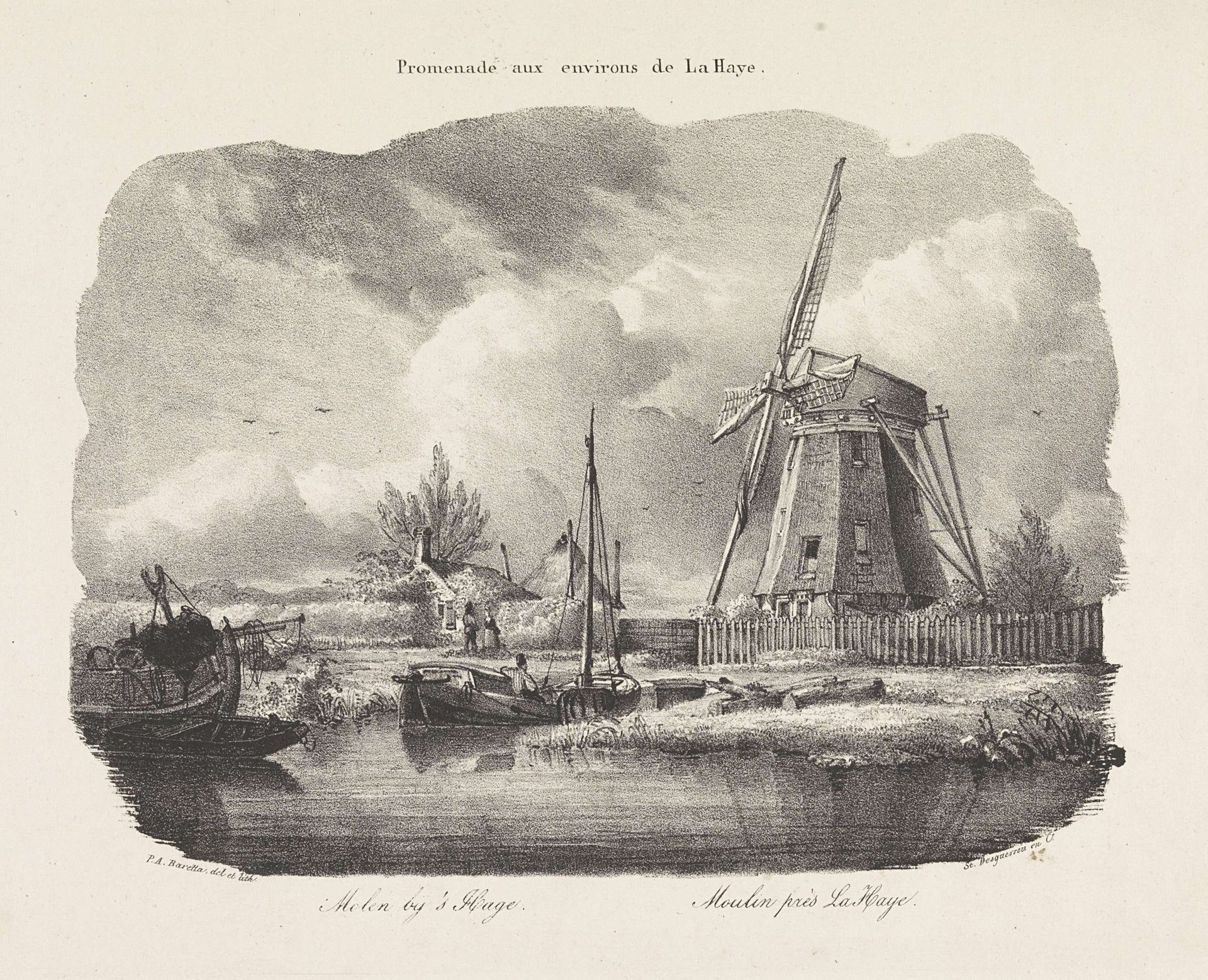 De molen bij Den Haag by Petrus Augustus Beretta