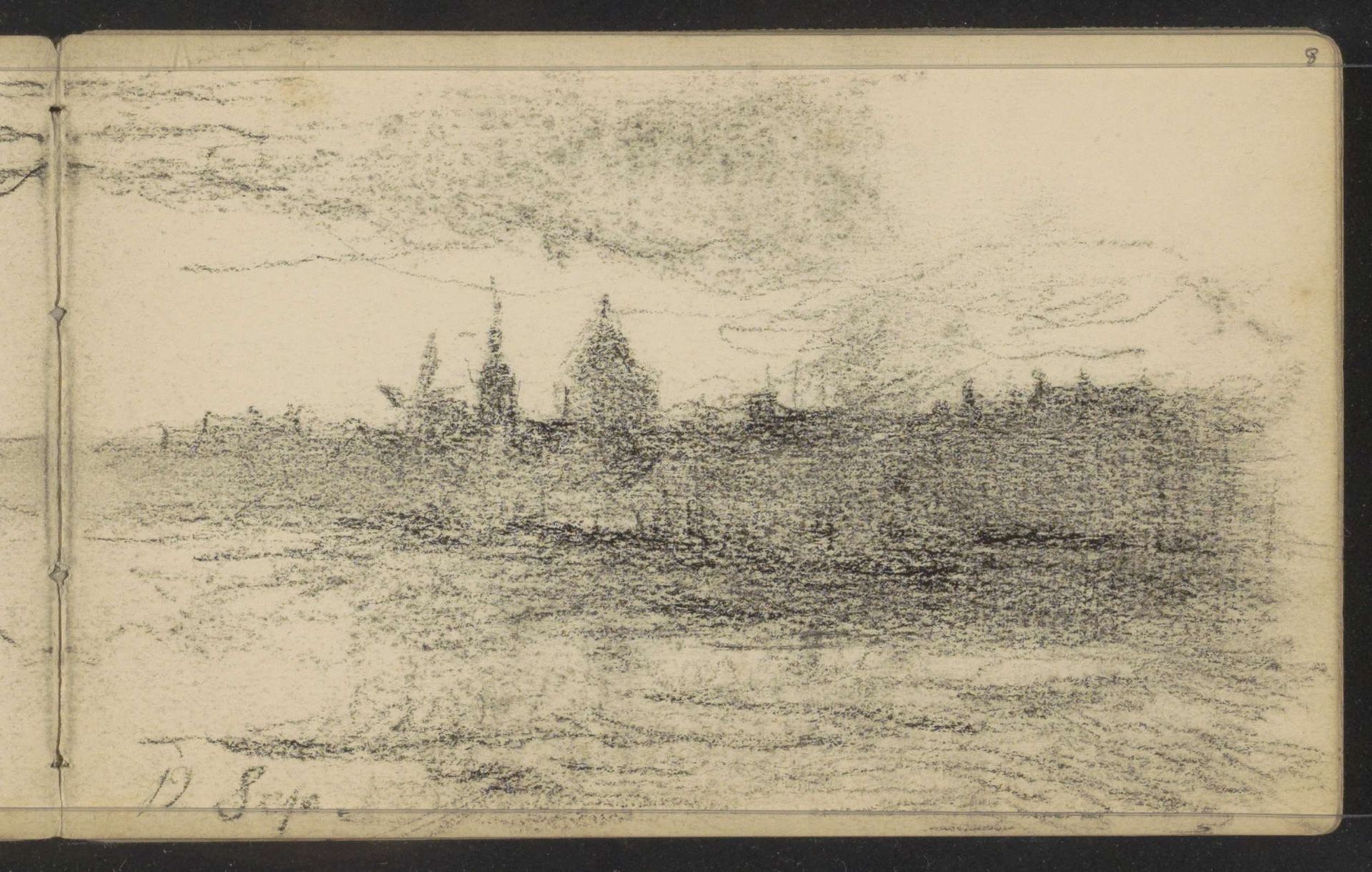 Gezicht op een stad by Willem Cornelis Rip