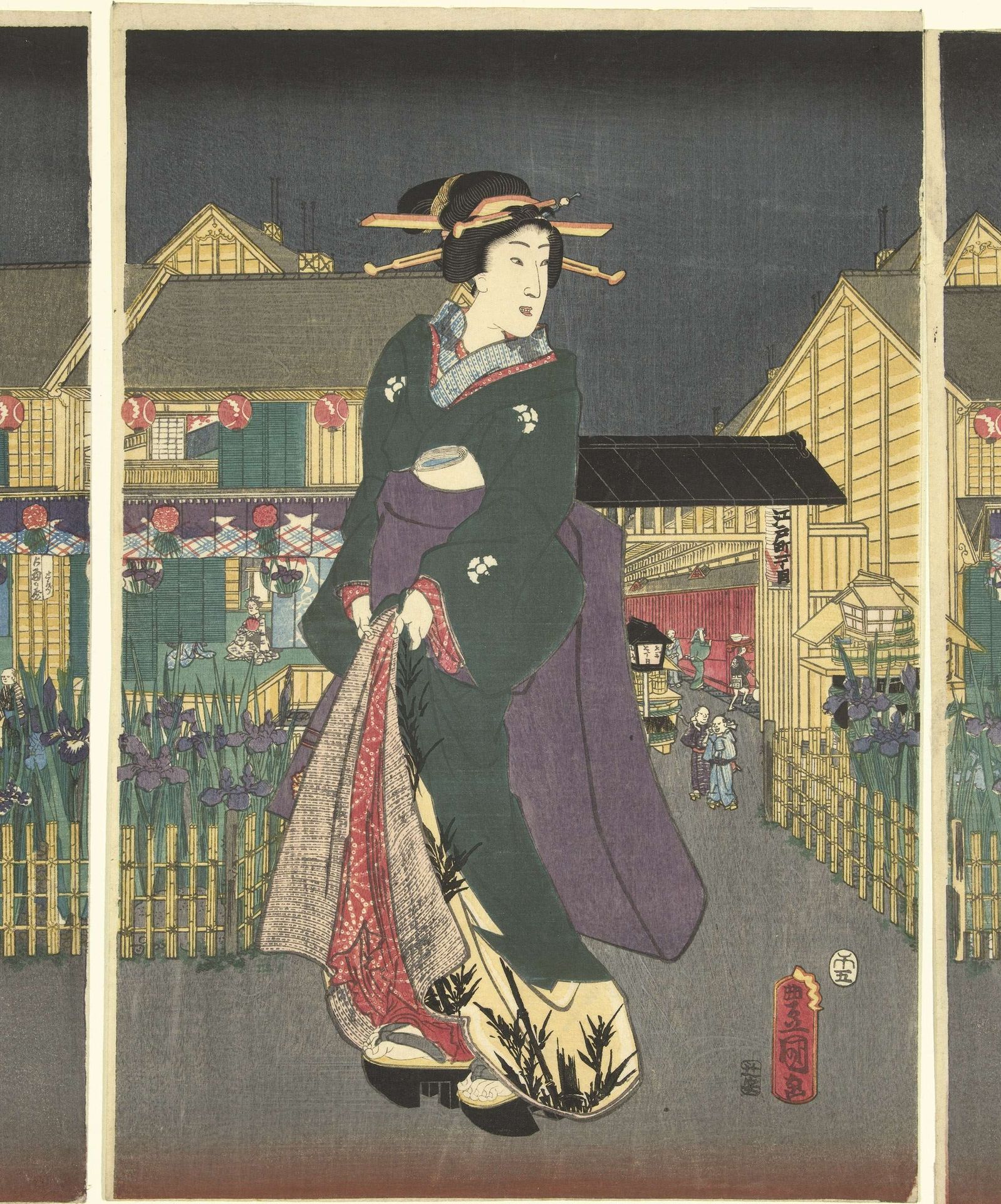 Irissen in volle bloei by Utagawa Kunisada