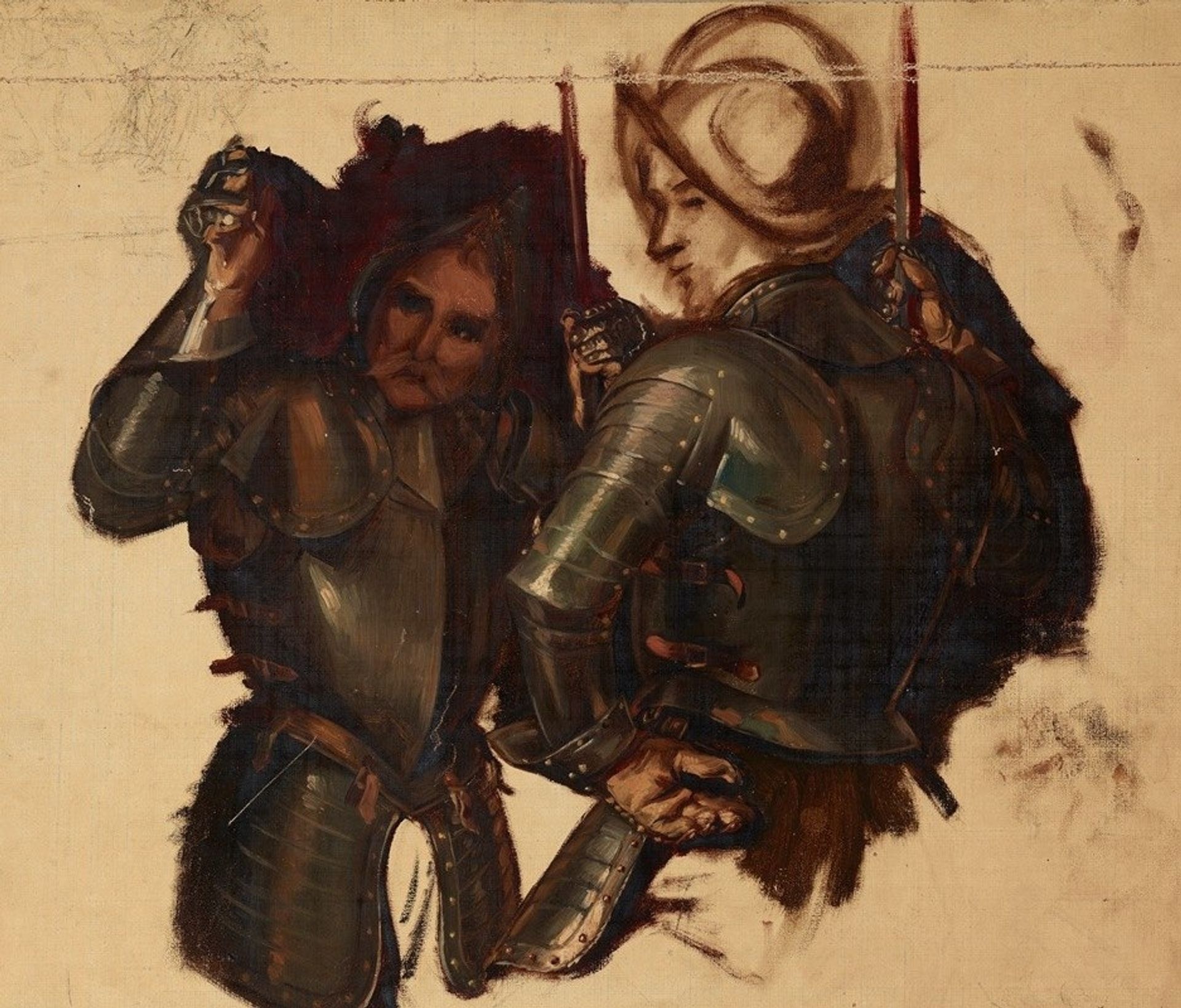 Figures of Armoured Guards. Study to the Painting ‘Catherine Jagiellon in Gripsholm Prison’ by Józef Simmler
