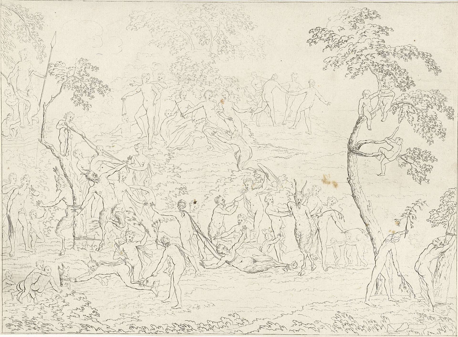 Saters door nimfen gekastijd by Gerard Melder