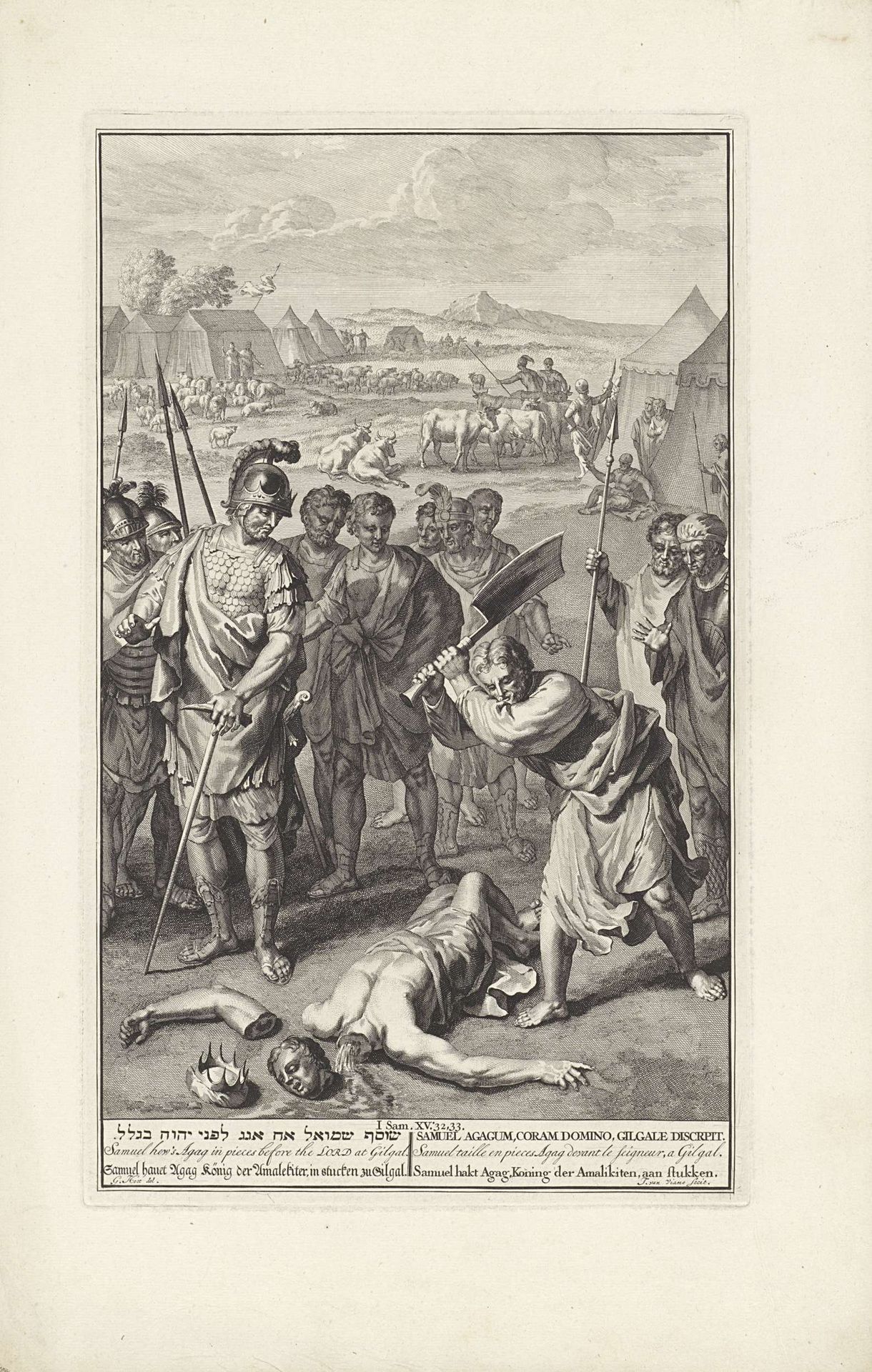 Samuel hakt Agag aan stukken by Jan van Vianen