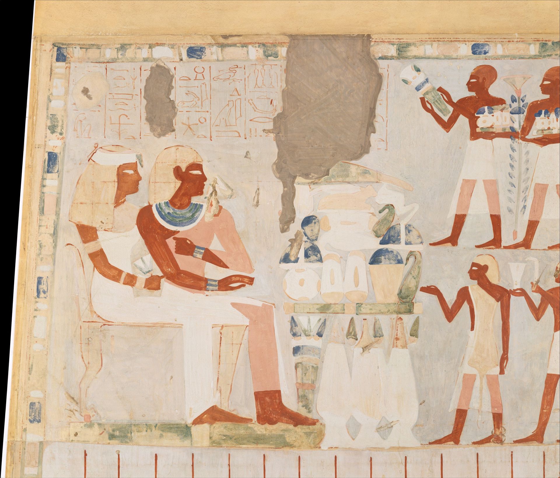 Nakht and His Wife Receiving Offerings, Tomb of Nakht by Ancient Egypt