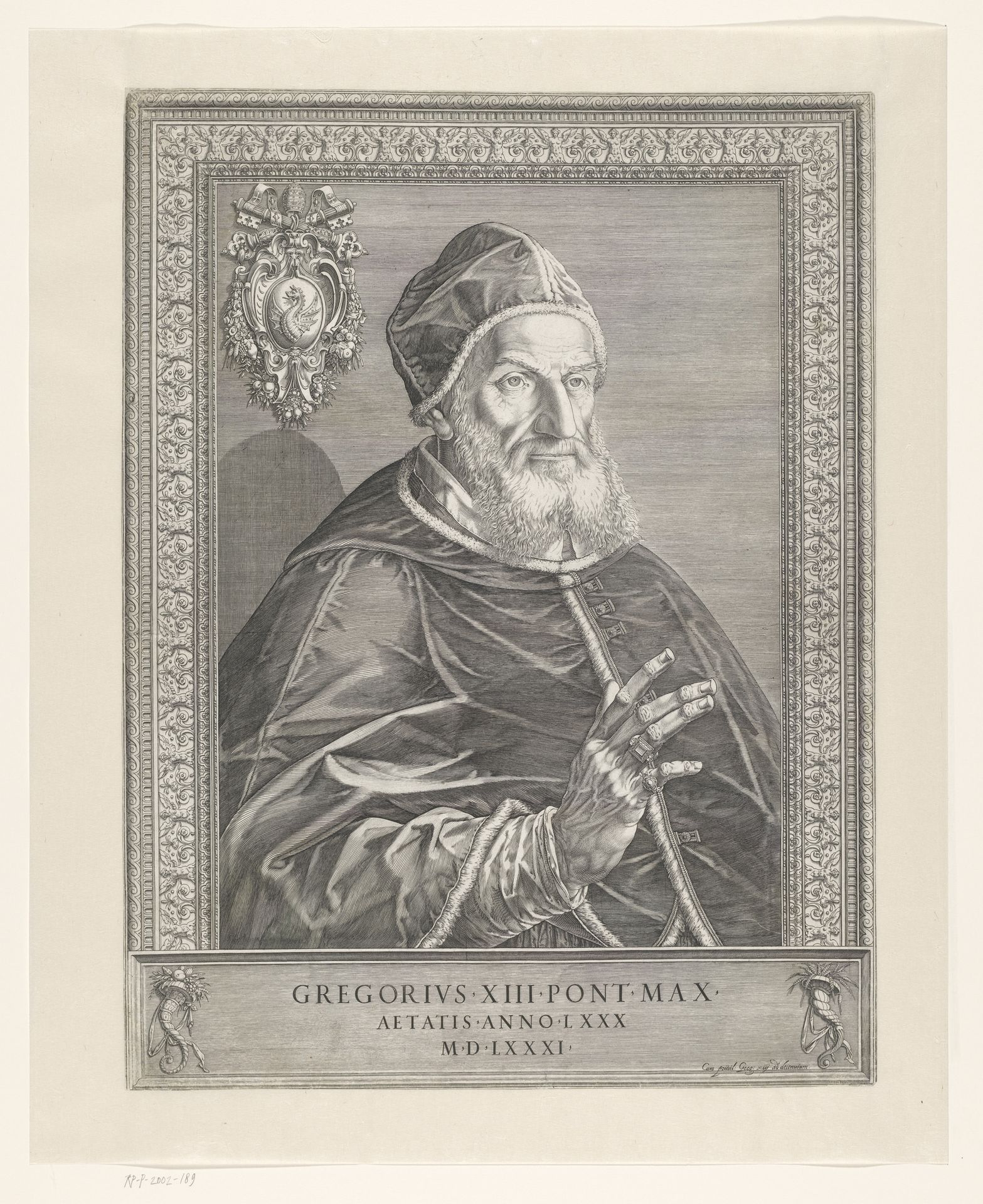 Portret van paus Gregorius XIII by Anton Eisenhoit