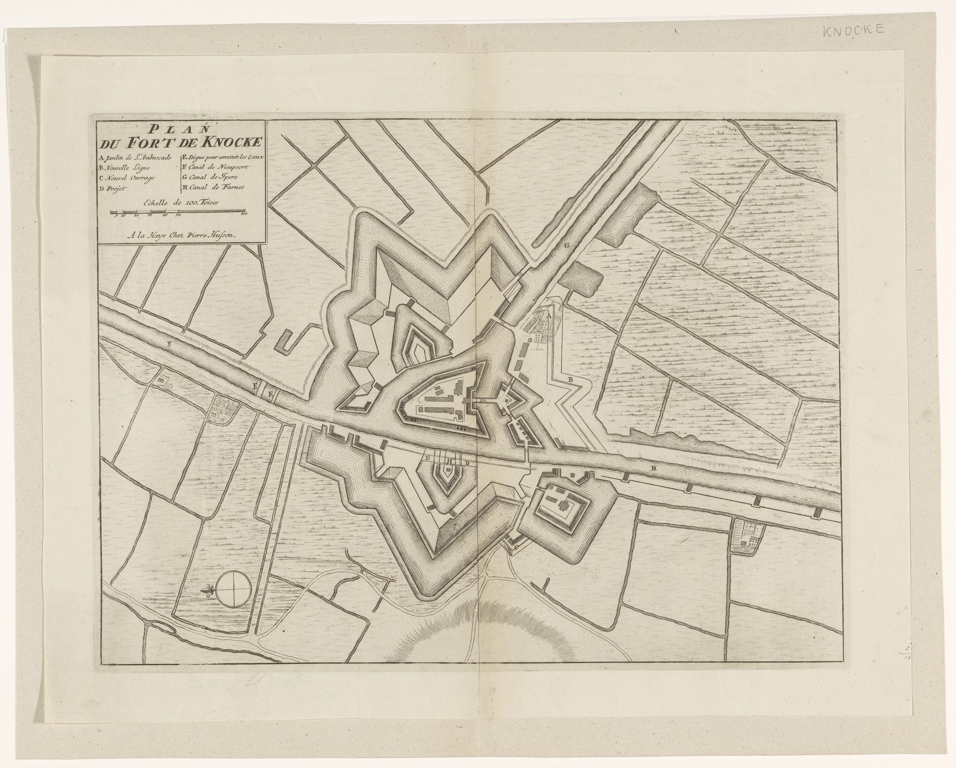 Vestingplattegrond van Fort Knokke, 1712 by Anonymous