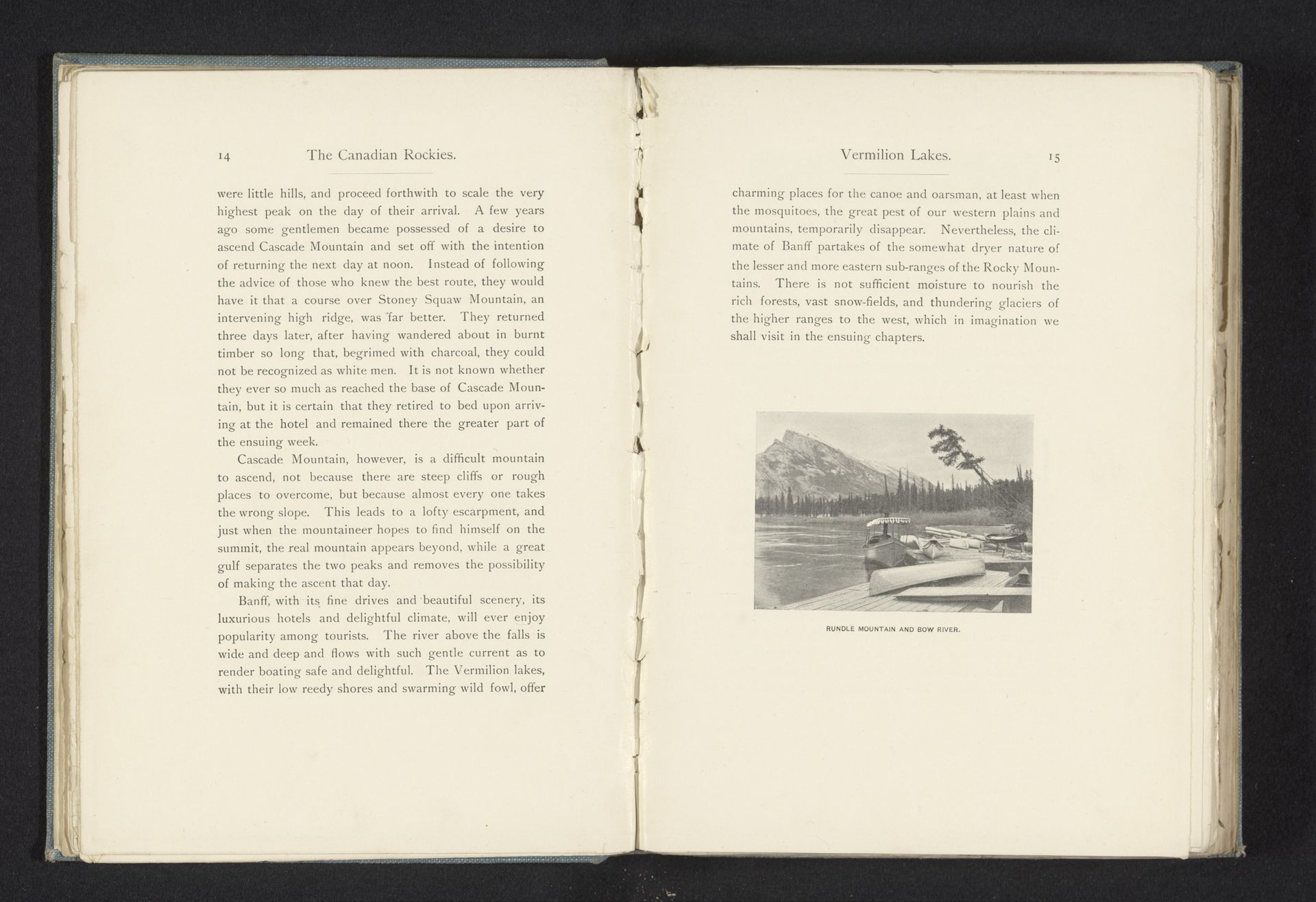 Boot op de Bow, met op de achtergrond Mount Rundle by Walter Dwight Wilcox