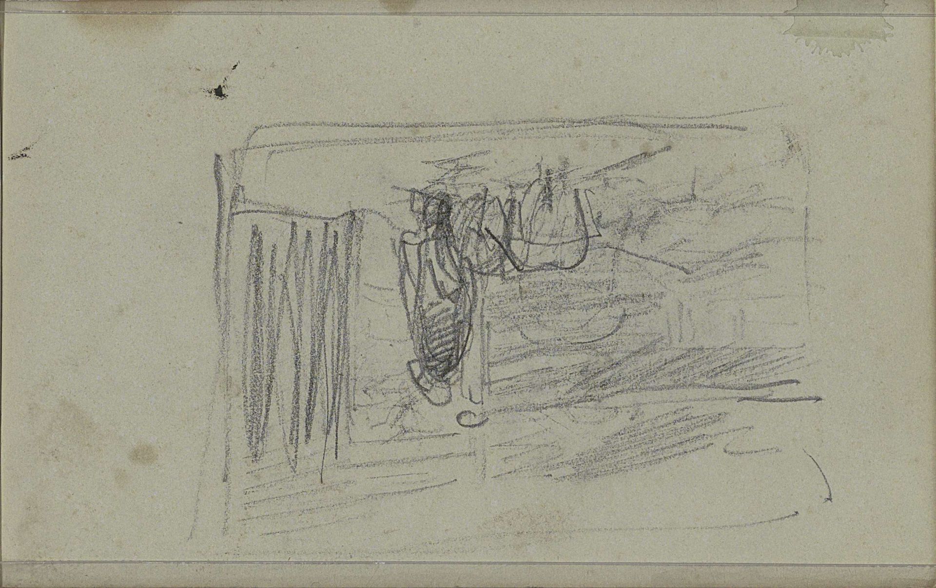 Figuur met een dier bij een deuropening by Anton Mauve