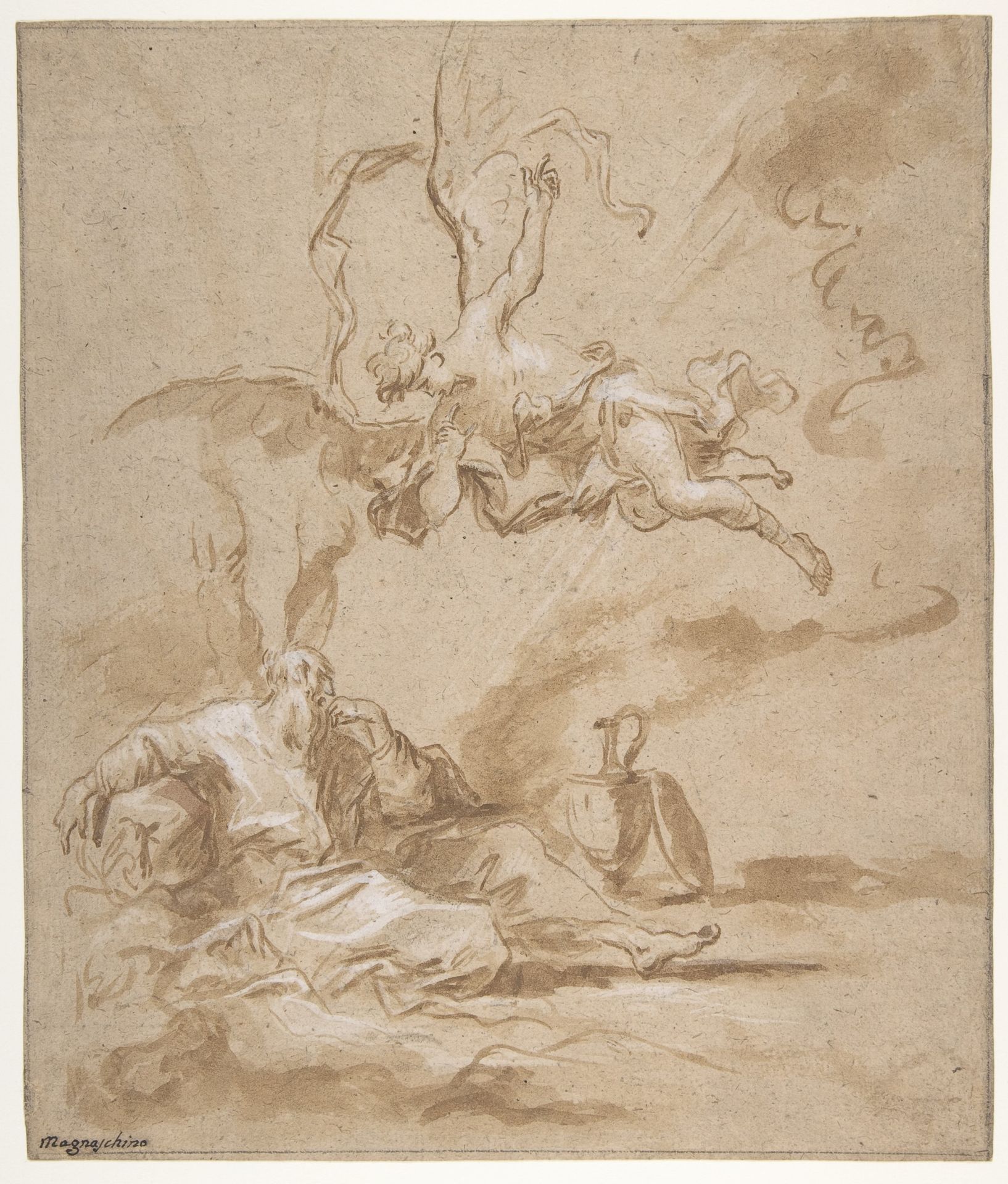 Elijah Visited by an Angel in the Wilderness (1 Kings 19:4-8) by Alessandro Magnasco