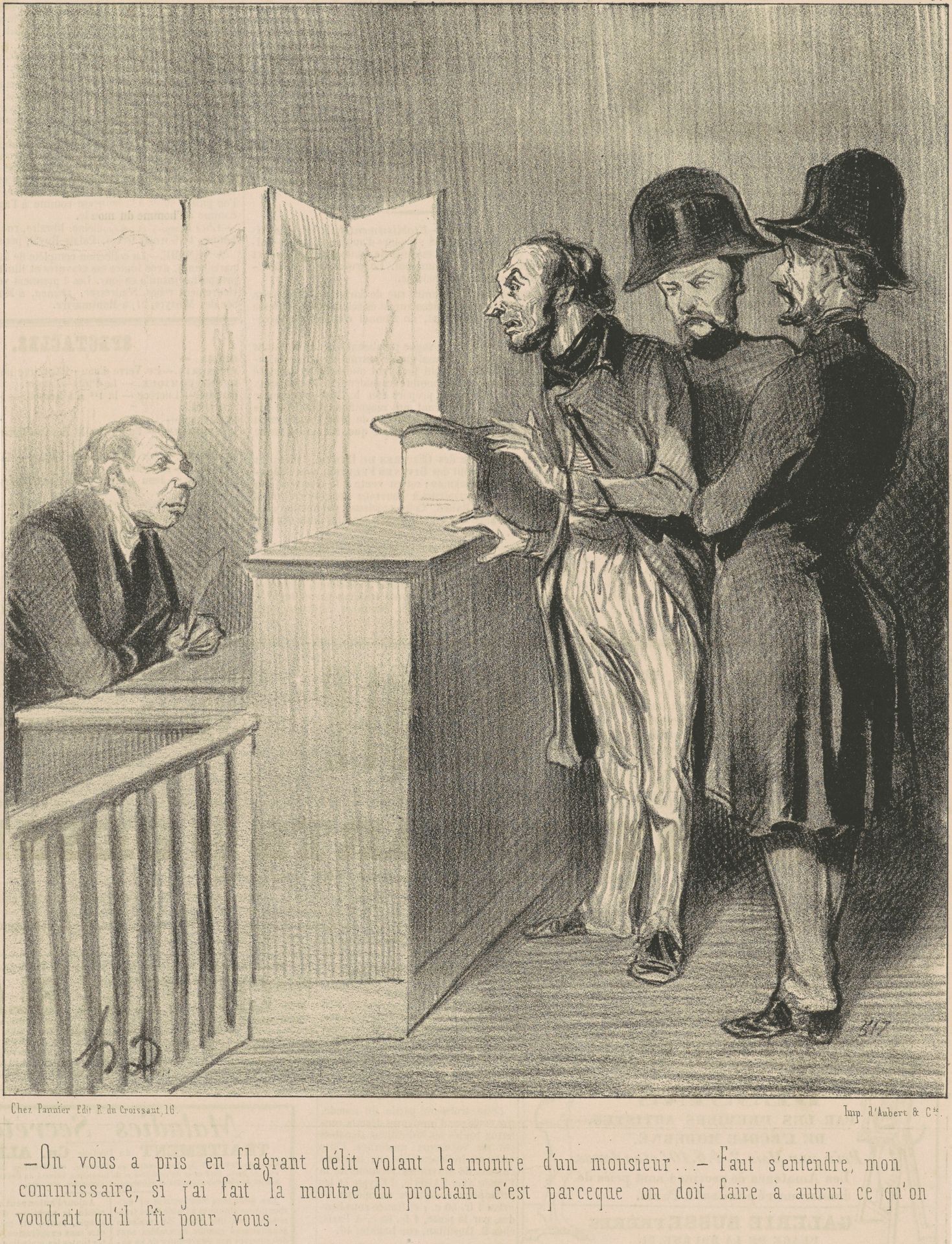 On vous a pris en flagrant délit ... by Honoré Daumier