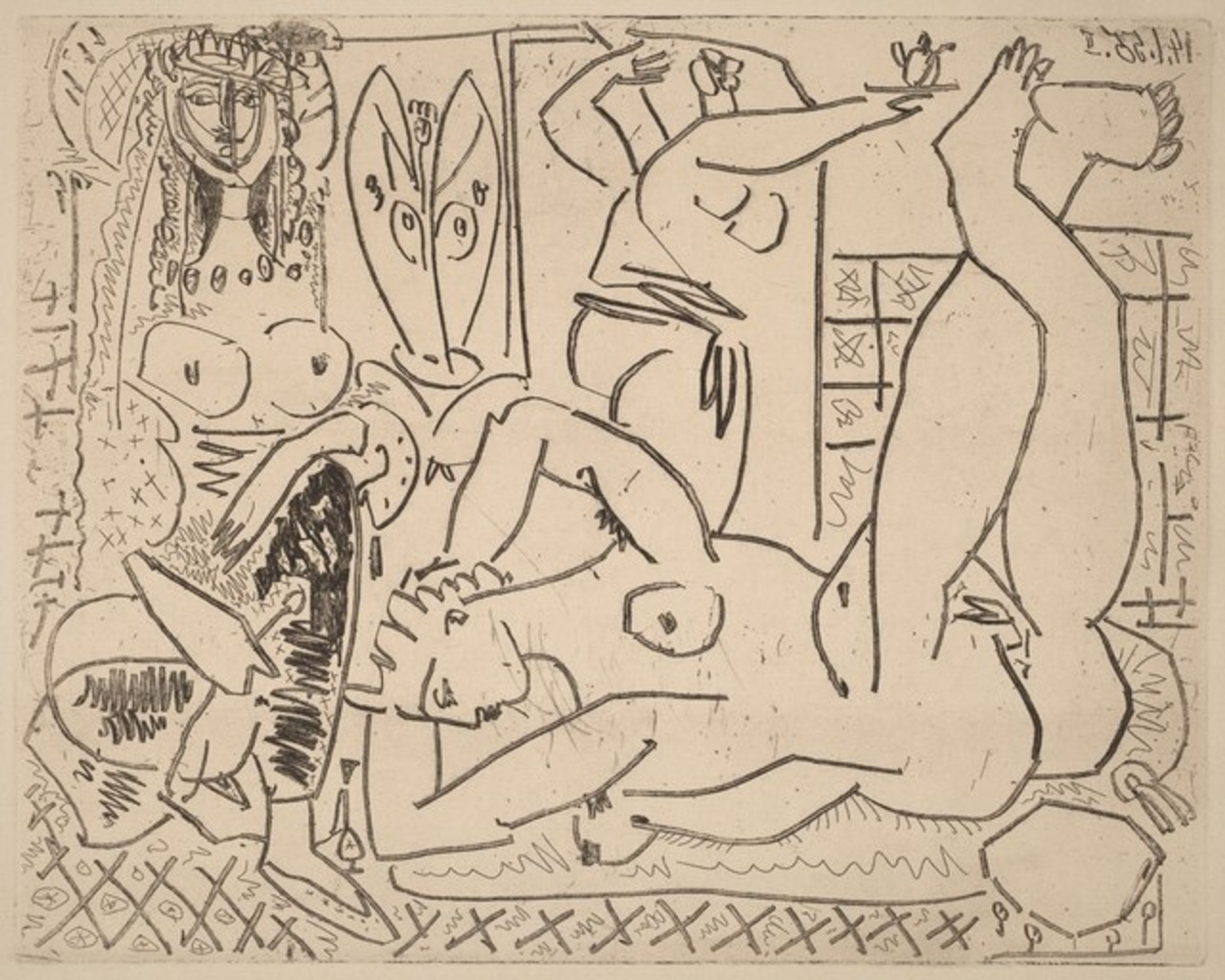 Variation on Delacroix's "Women of Algiers": IV by Pablo Picasso