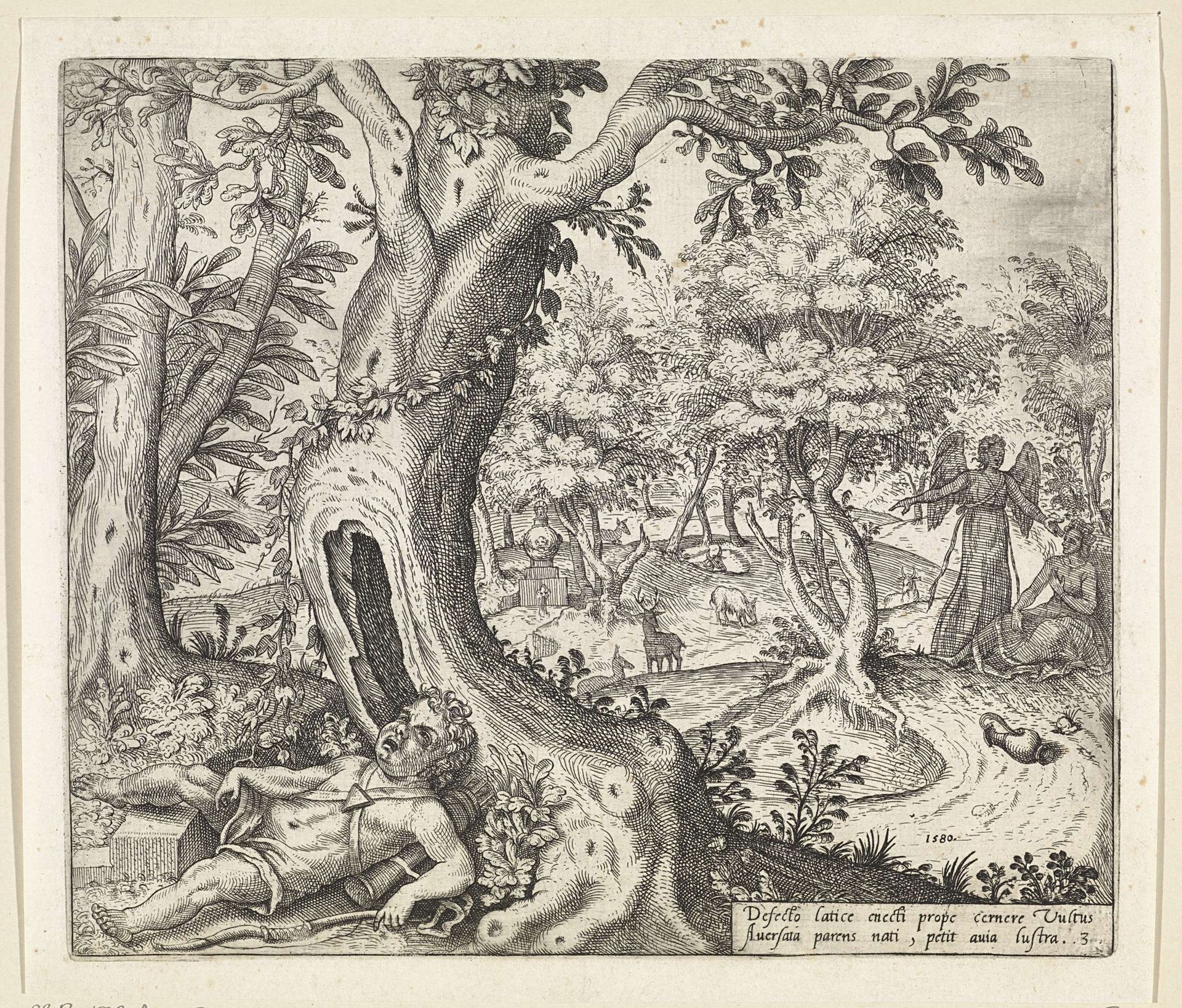 Hagar en Ismaël in de woestijn by Willem Thibaut