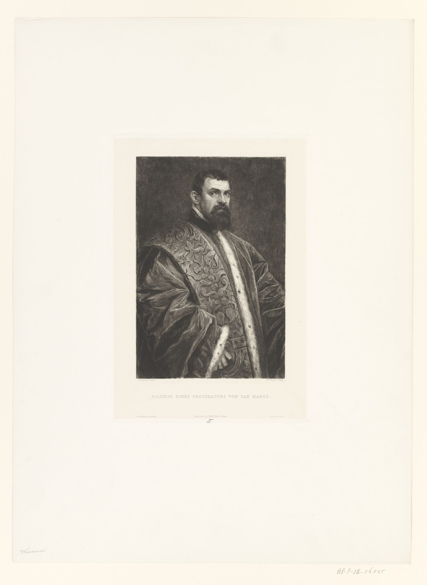 Portret van een onbekende procurator van San Marco by William Unger