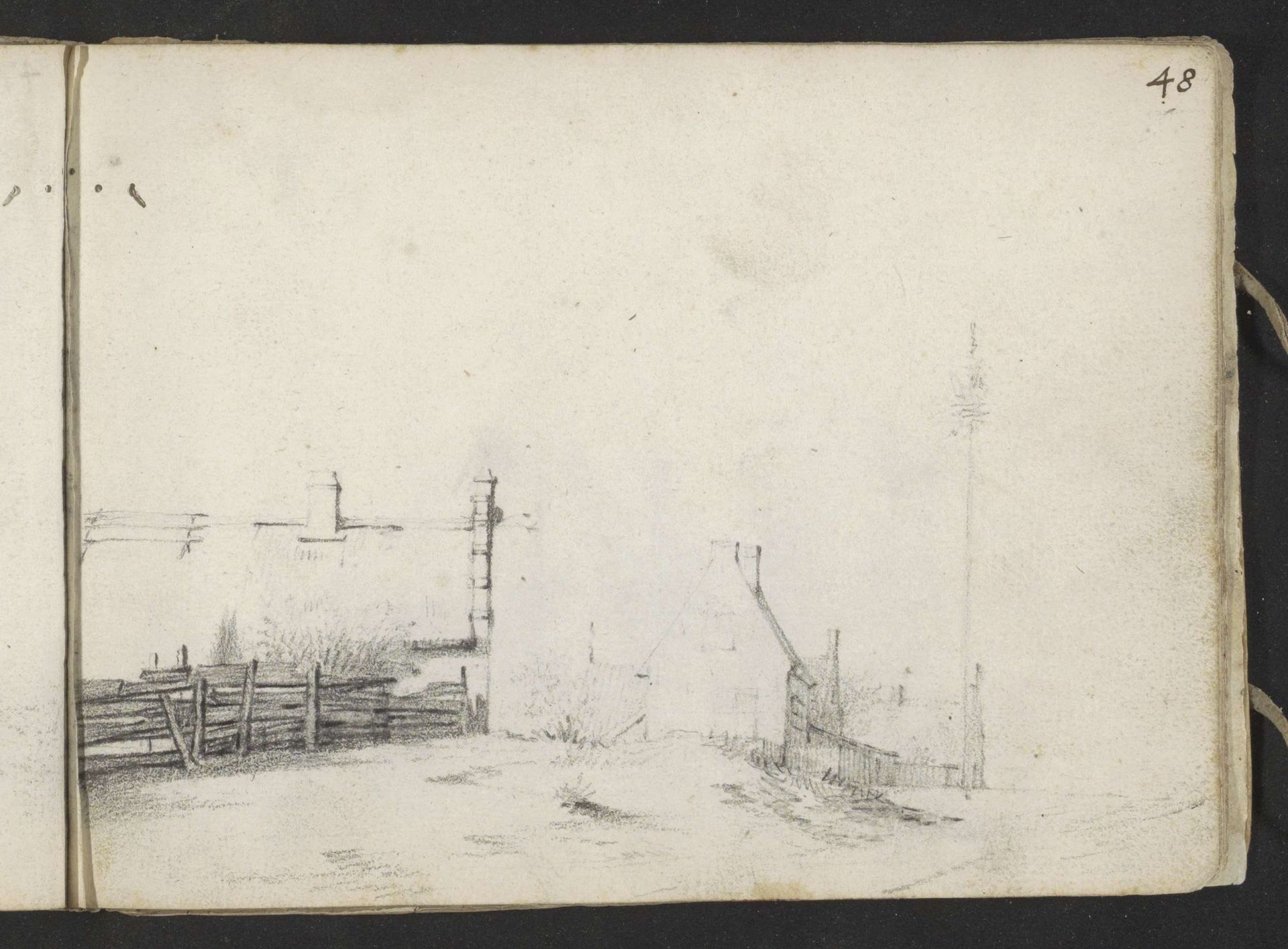 Huizen langs een duinpad buiten Haarlem by Gerard ter (II) Borch