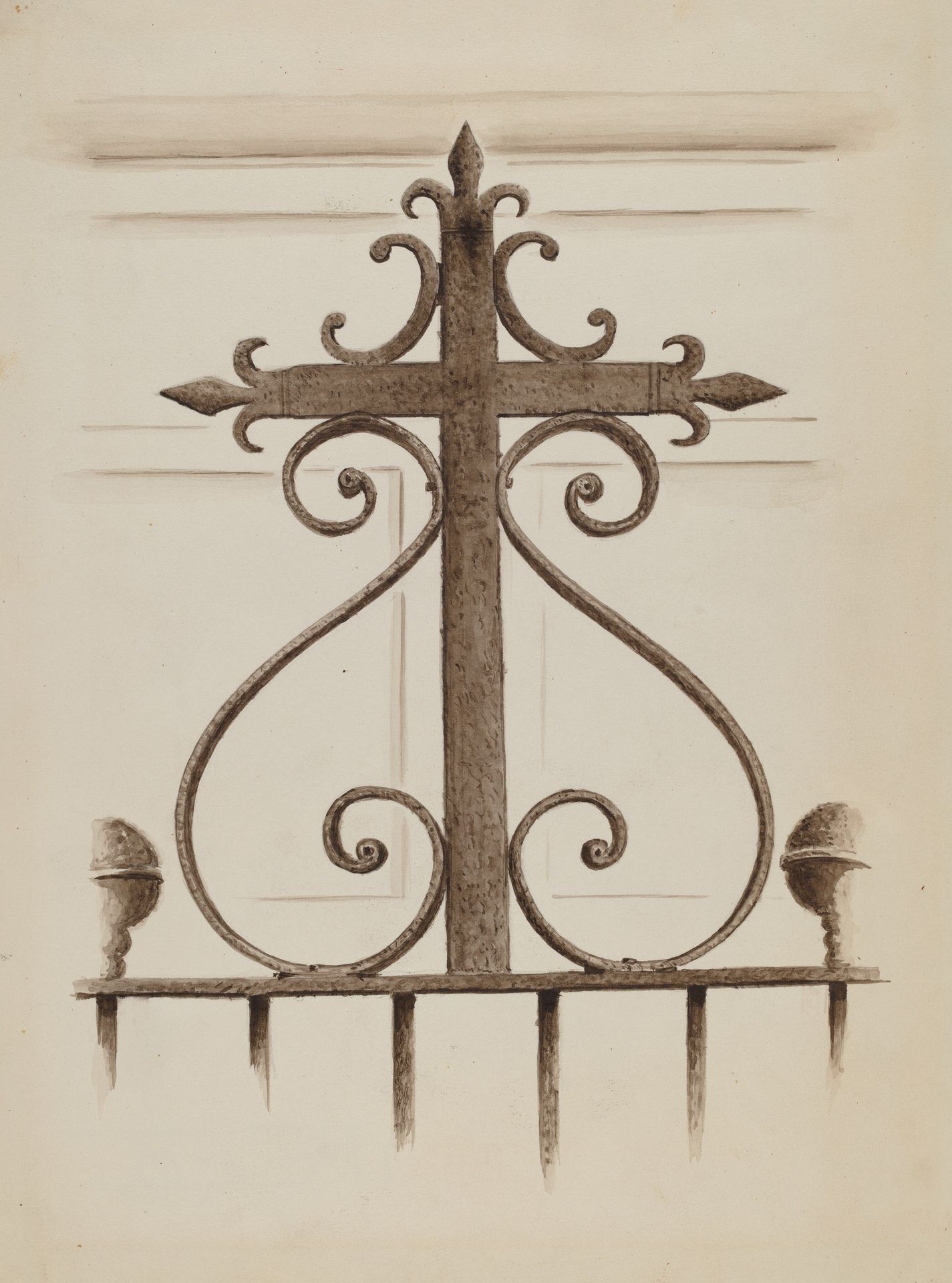 Wrought Iron Cross by Anonymous