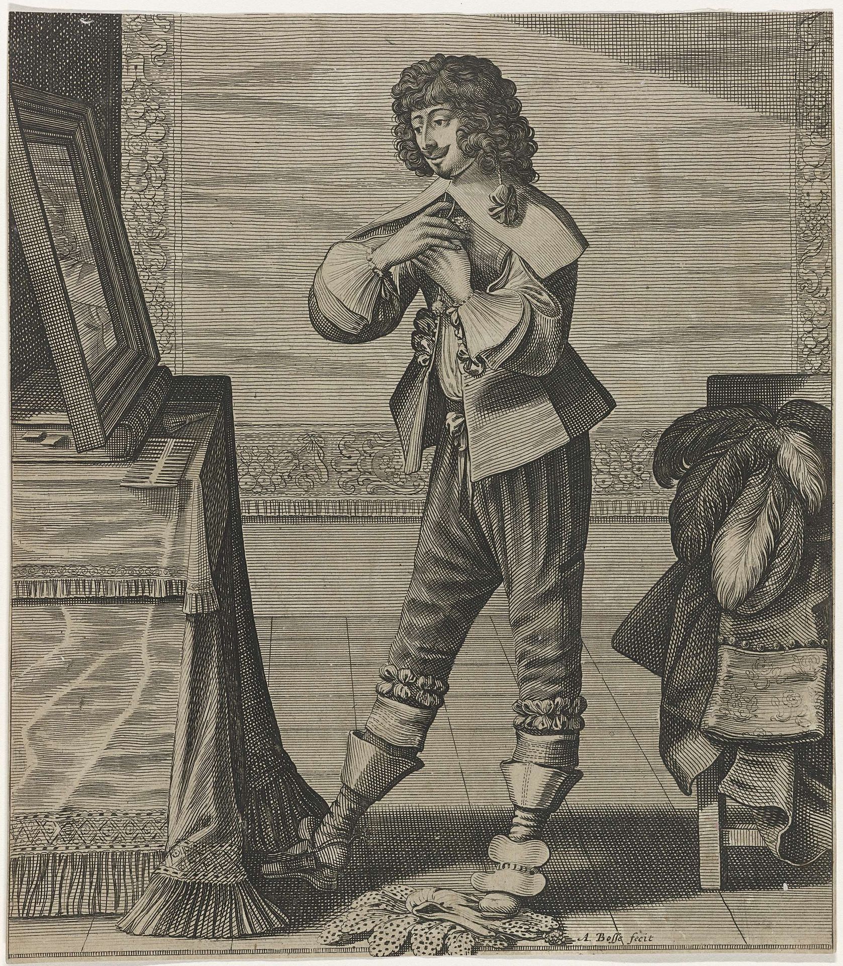 Franse hoveling volgt het Edict van 1633 by Abraham Bosse