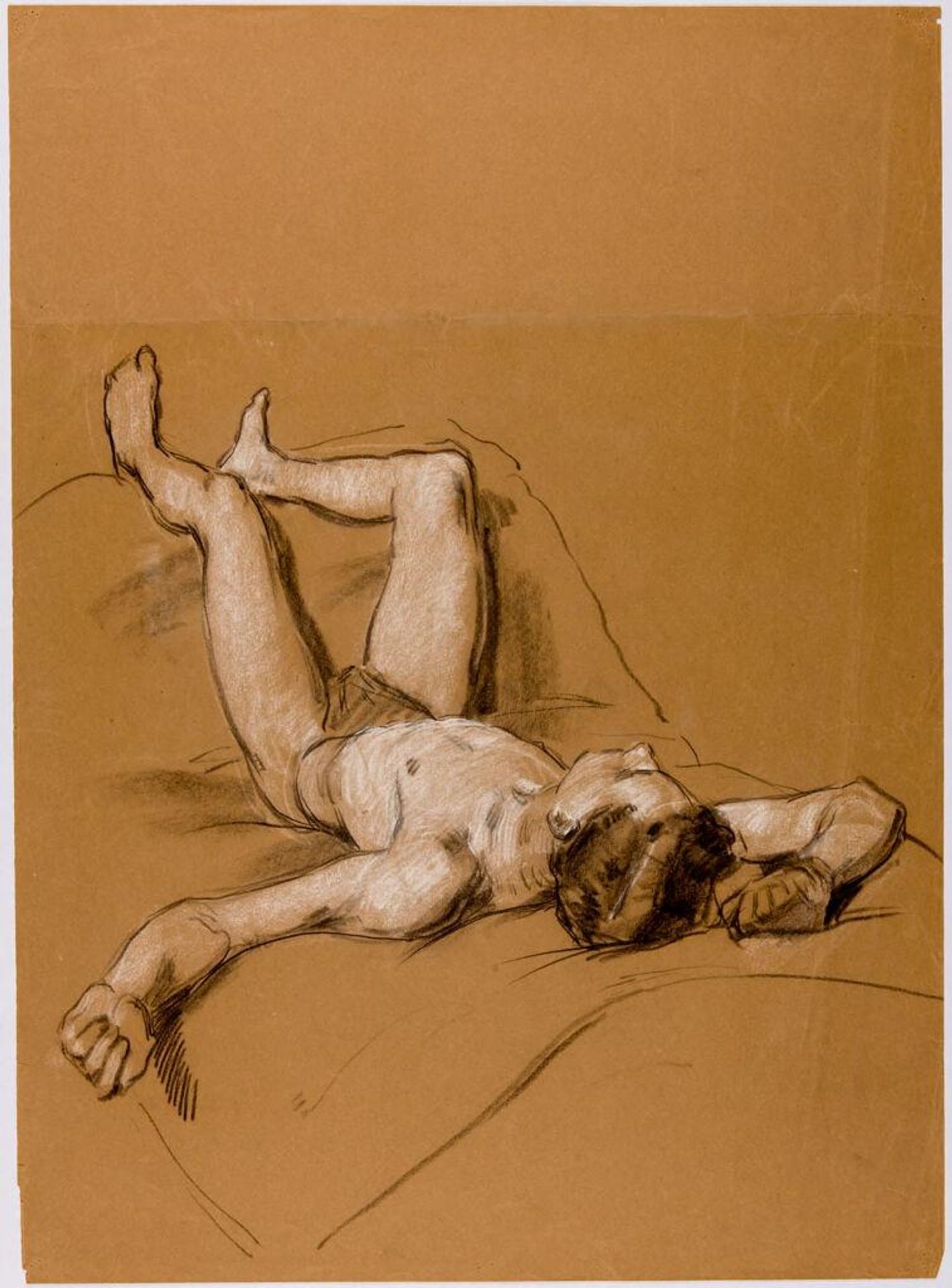 Reclining Male Nude by Frank Samuel Eastman