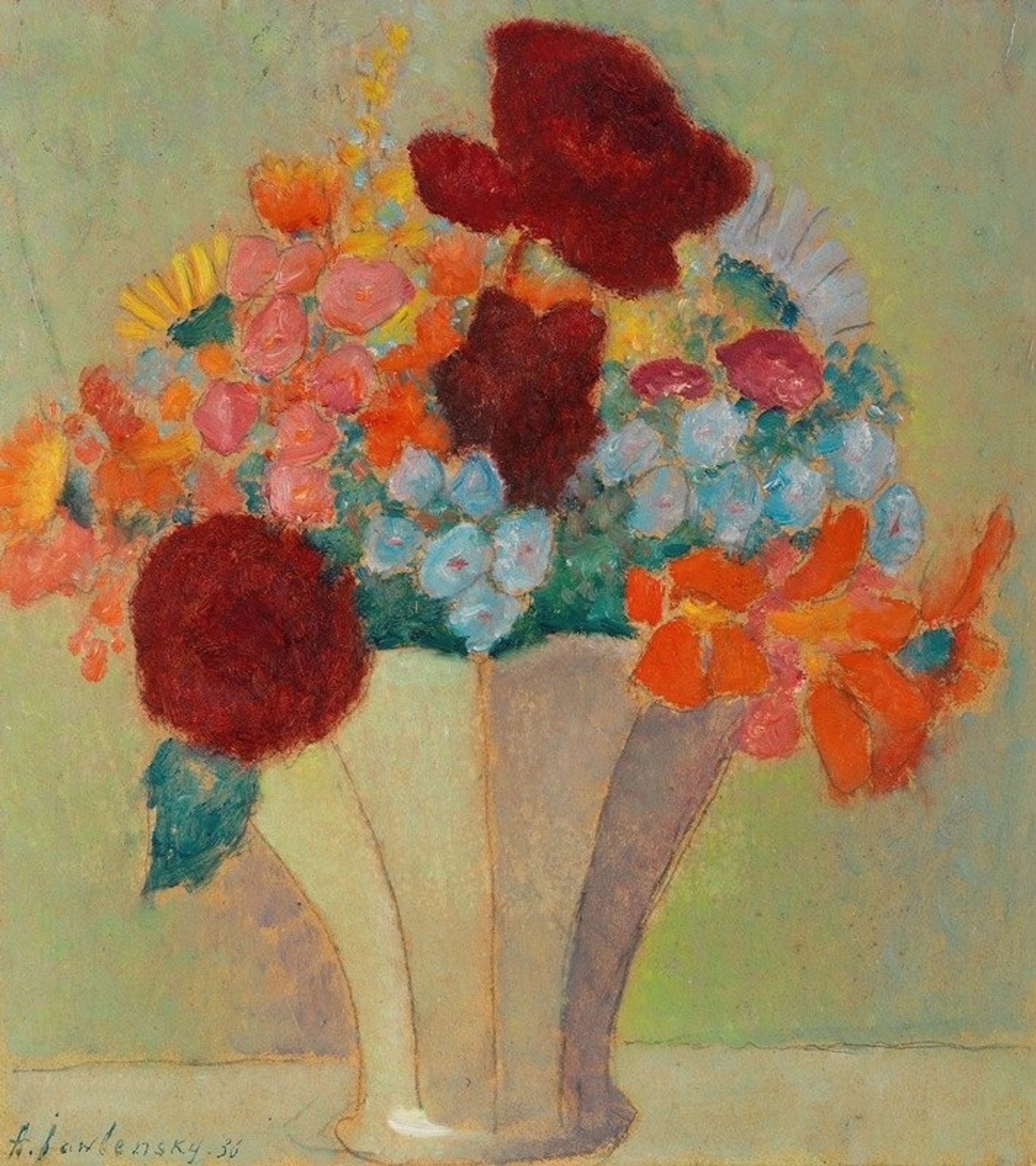 Grosses Stillleben; Helles Bouquet by Alexej von Jawlensky