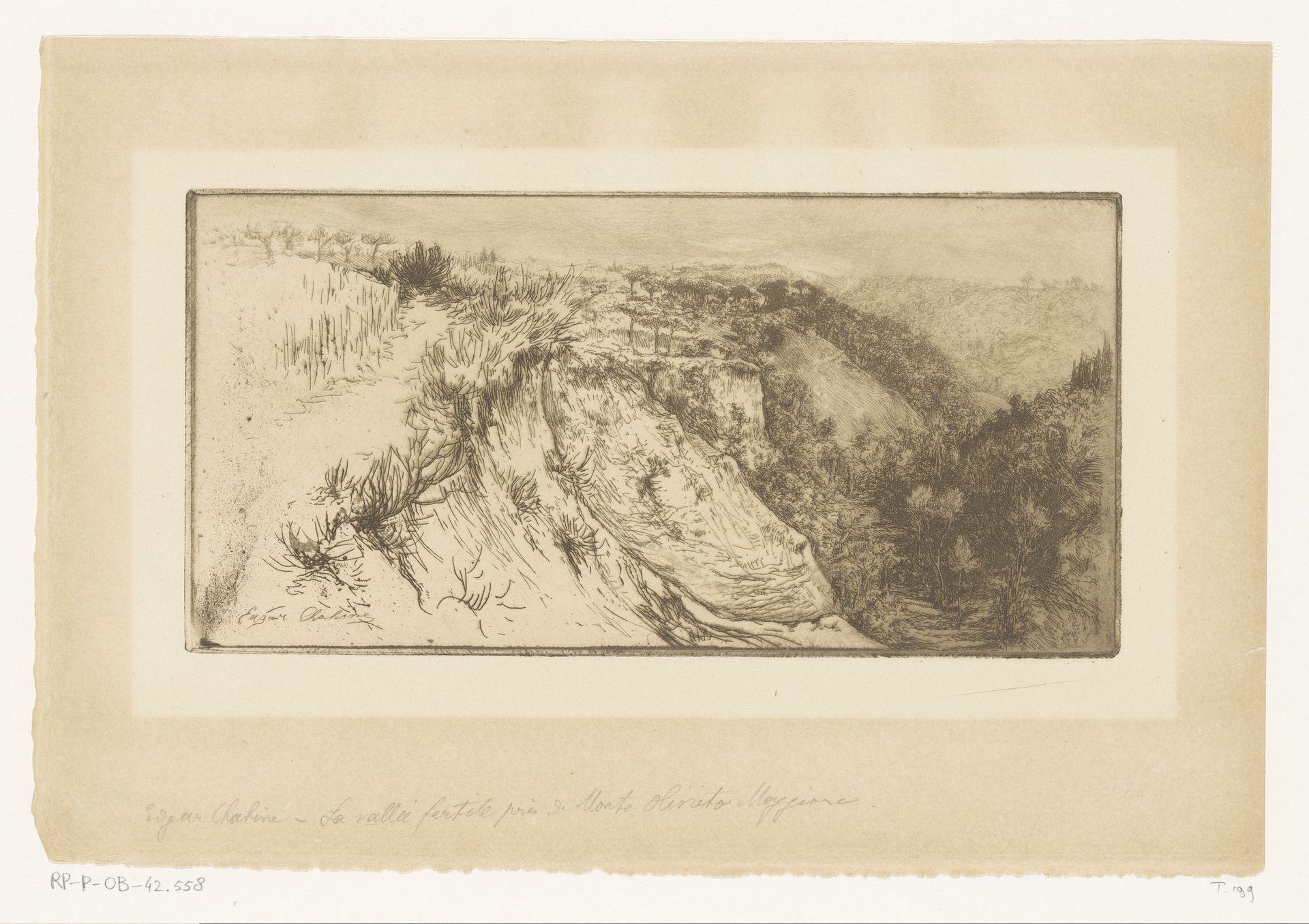 Vallei bij Monte Oliveto Maggiore by Edgar Chahine