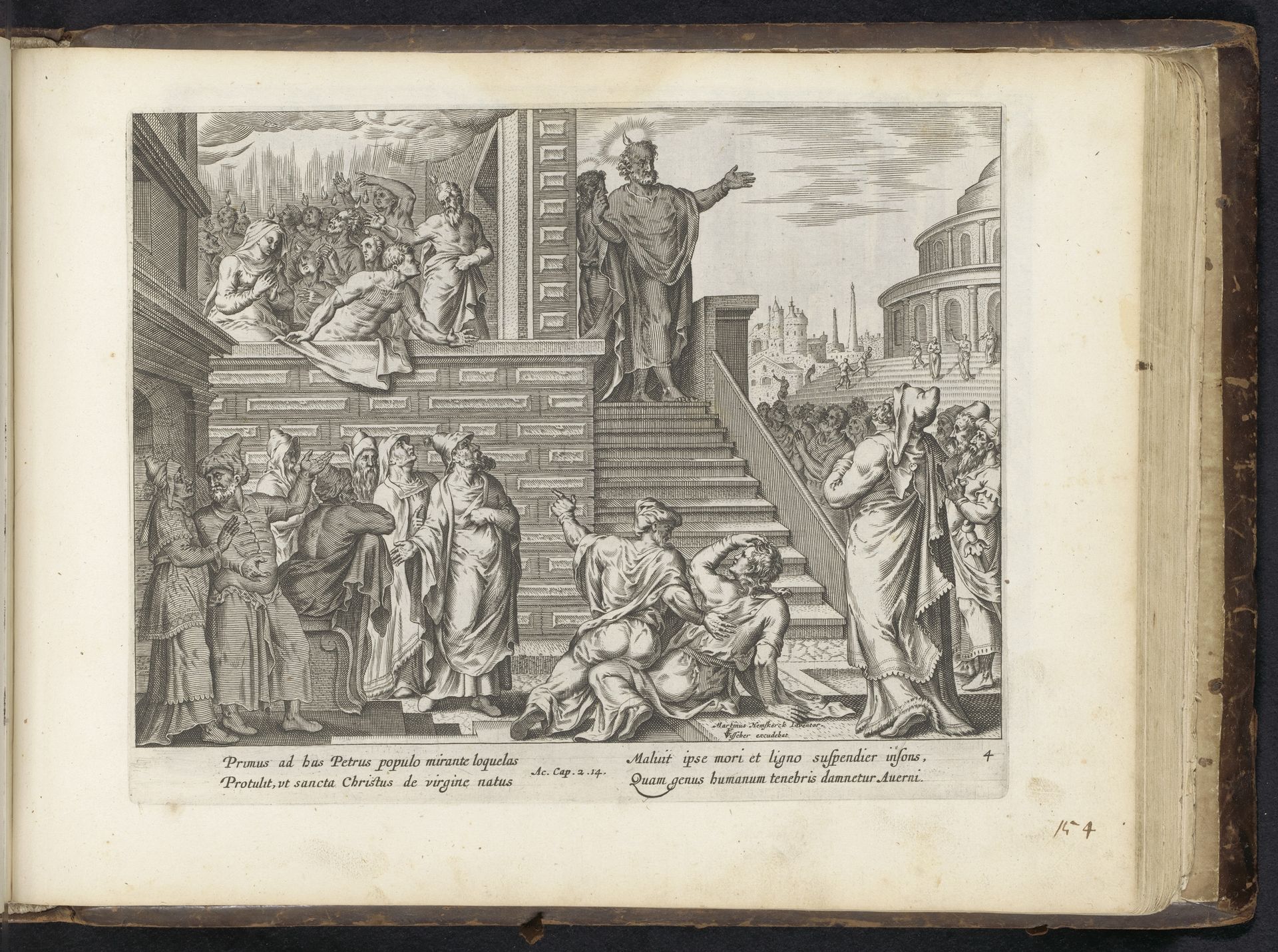 Petrus preekt in Jeruzalem by Anonymous