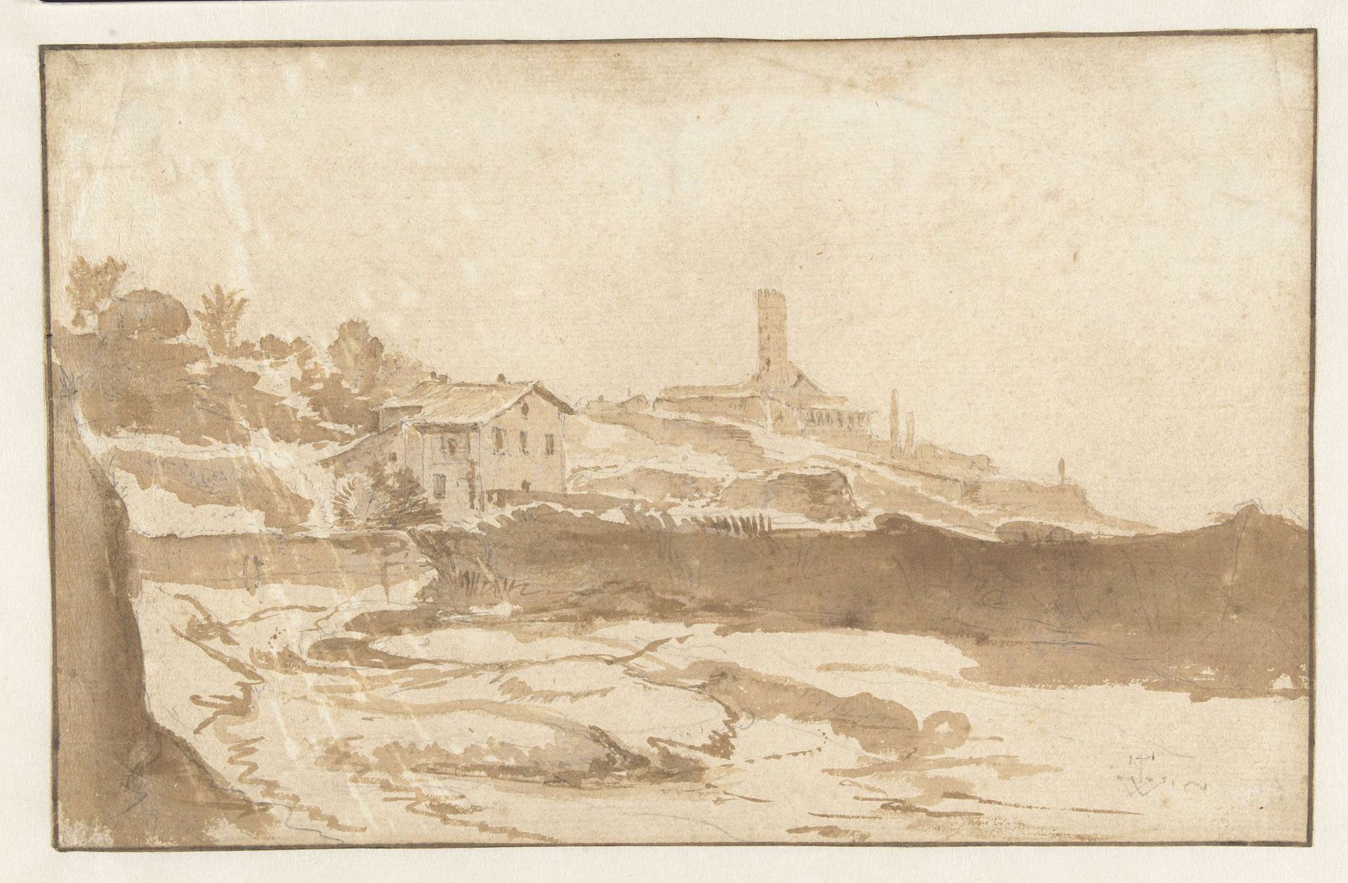 Gezicht op de kerk van San Gregorio al Celio in Rome by Thomas Wijck