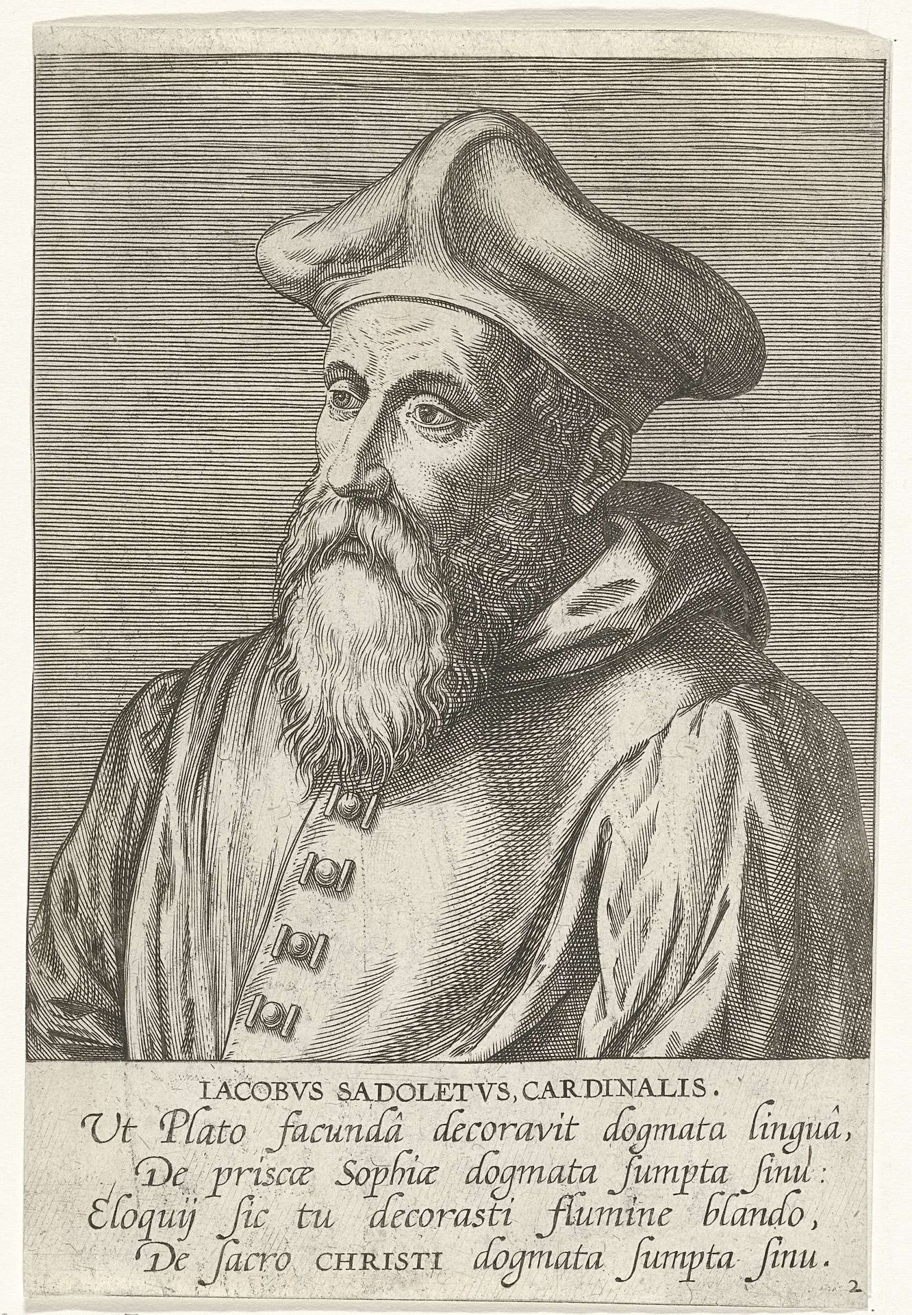 Portret van Jacopo Sadoleto by Philips Galle