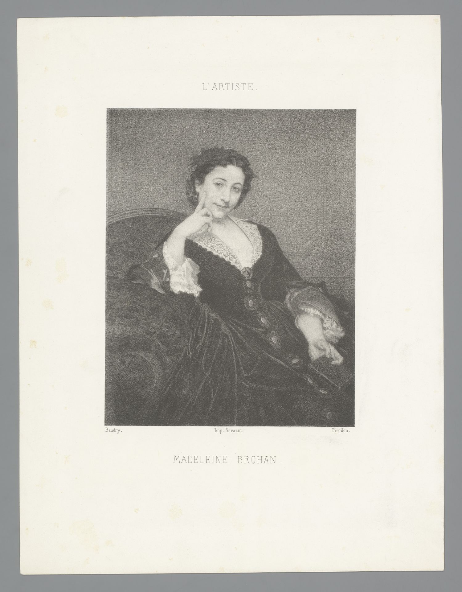 Portret van actrice Madeleine Brohan by Eugène Louis Pirodon