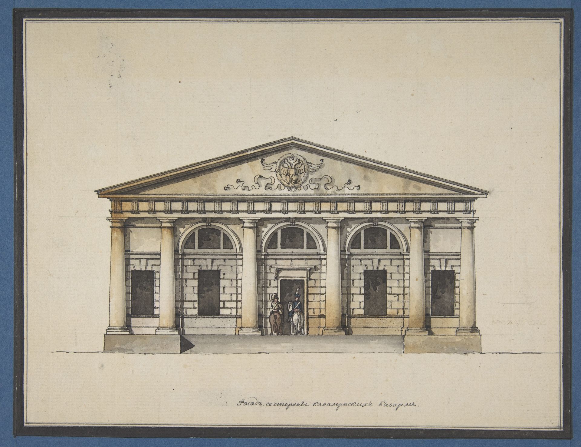 Project for the Riding-School of the Horse Guards in Saint Petersburg - Elevation of the Side Entrance by Giacomo Quarenghi