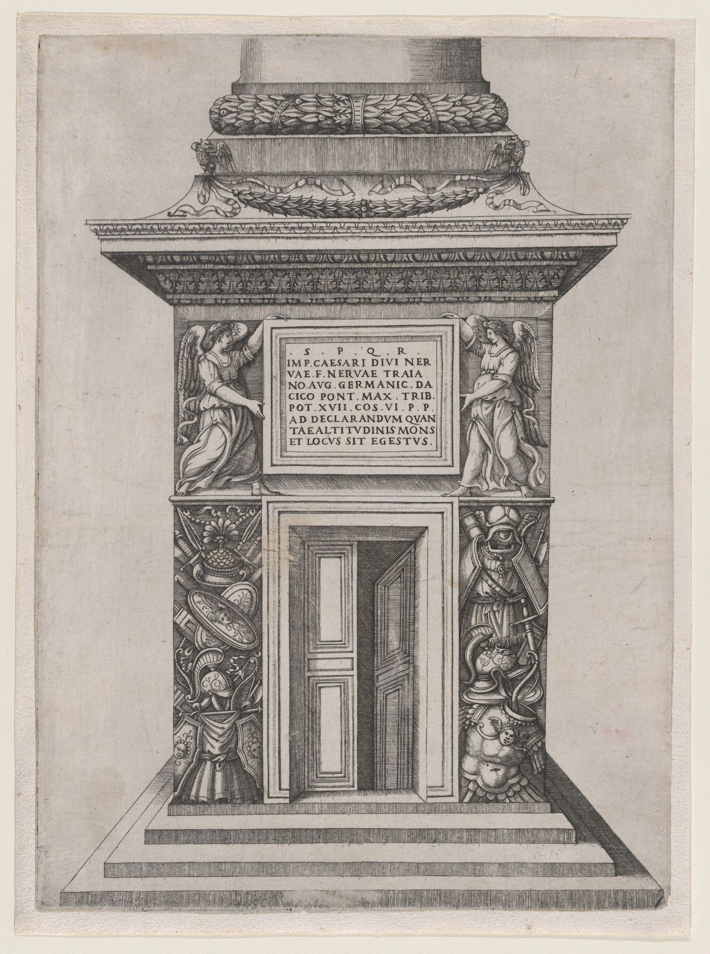 Speculum Romanae Magnificentiae: The Pediment Base of Trajan's Column by Anonymous