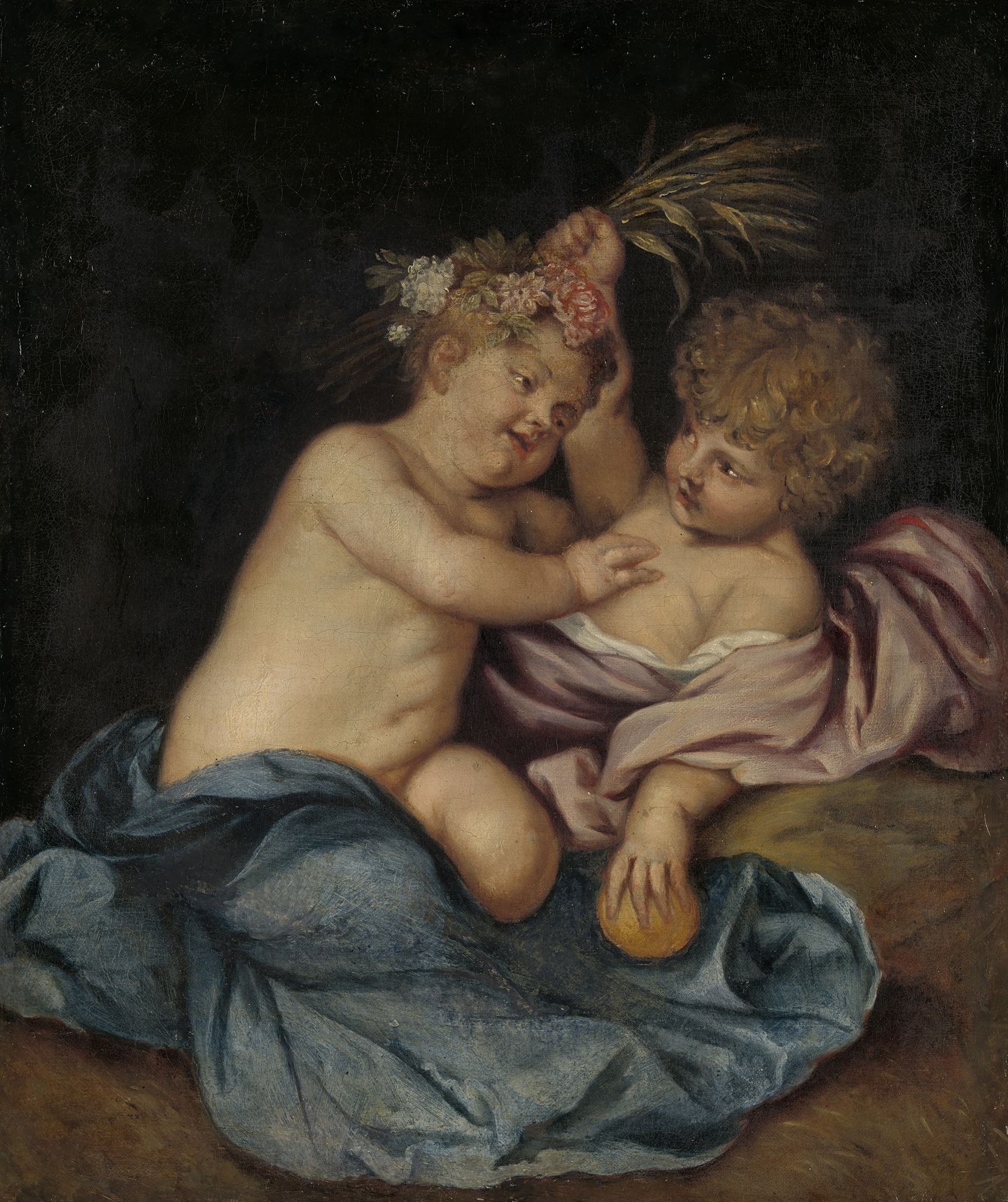 Two Infants, Personifications of Spring and Autumn by Thomas Willeboirts Bosschaert