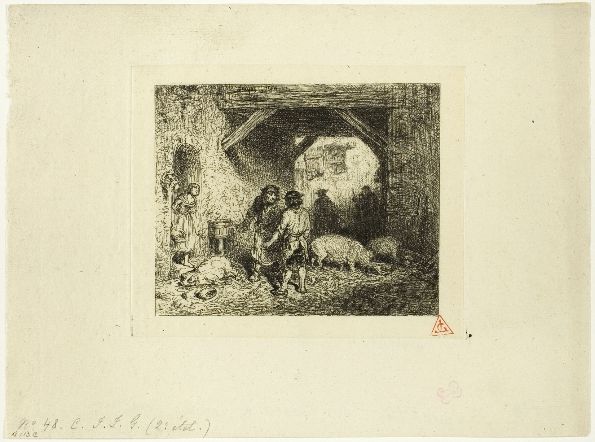 The Pig Slaughterers by Charles Jacque