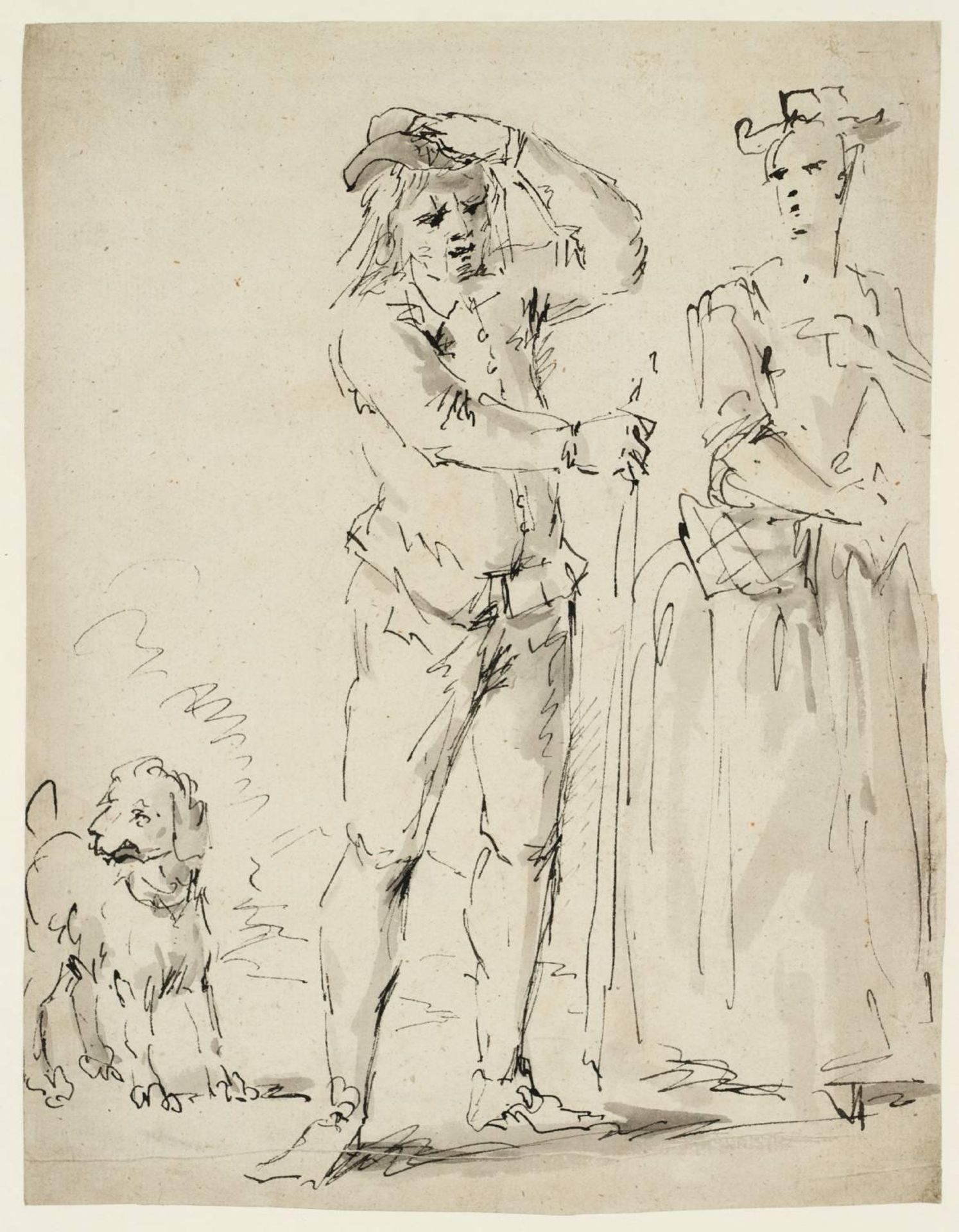 A Man, a Woman and a Dog in a Landscape by Joseph Highmore