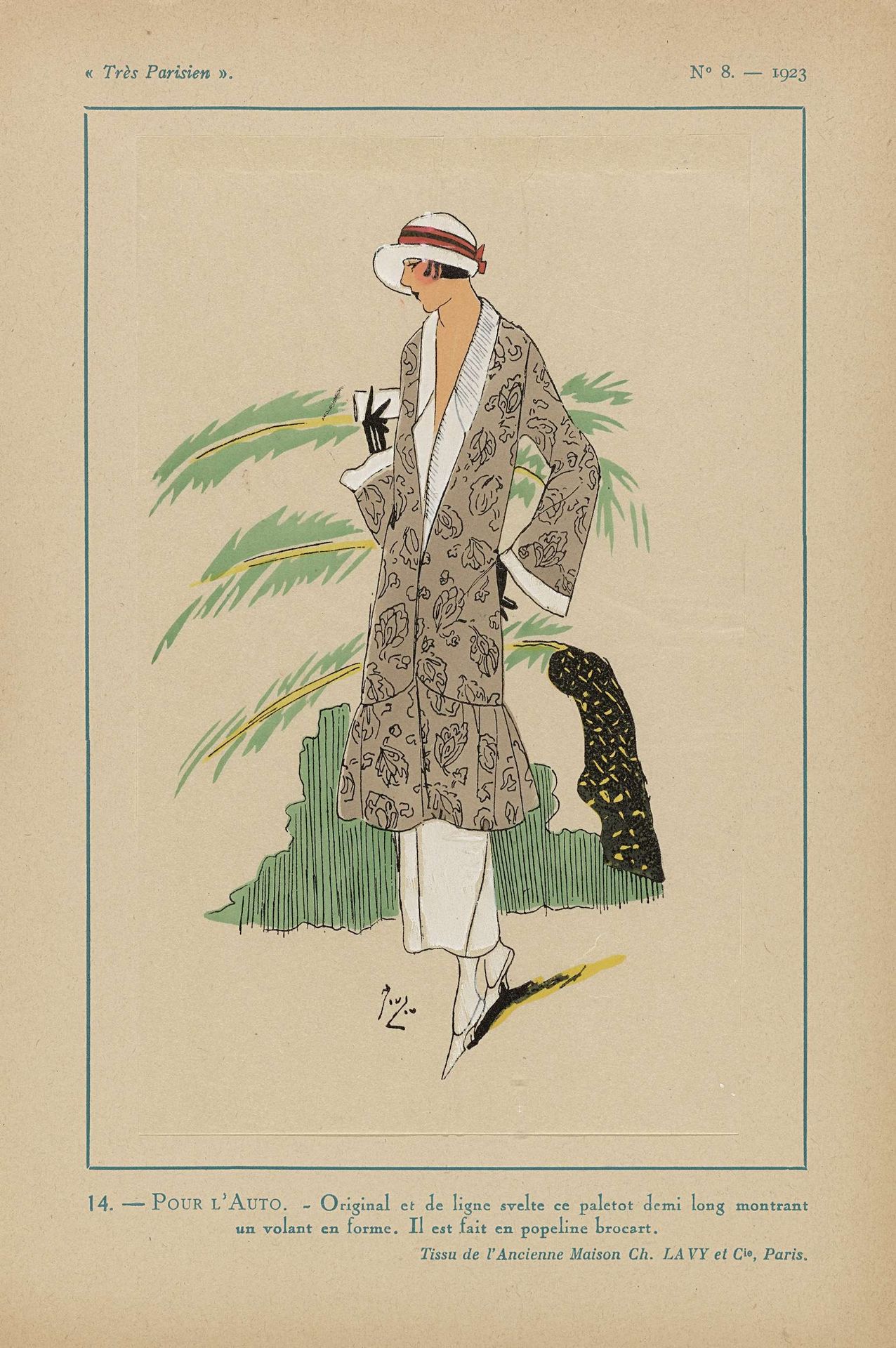 Très Parisien, 1923, No 8: 14.- POUR L'AUTO. - Original et de ligne... by Anonymous