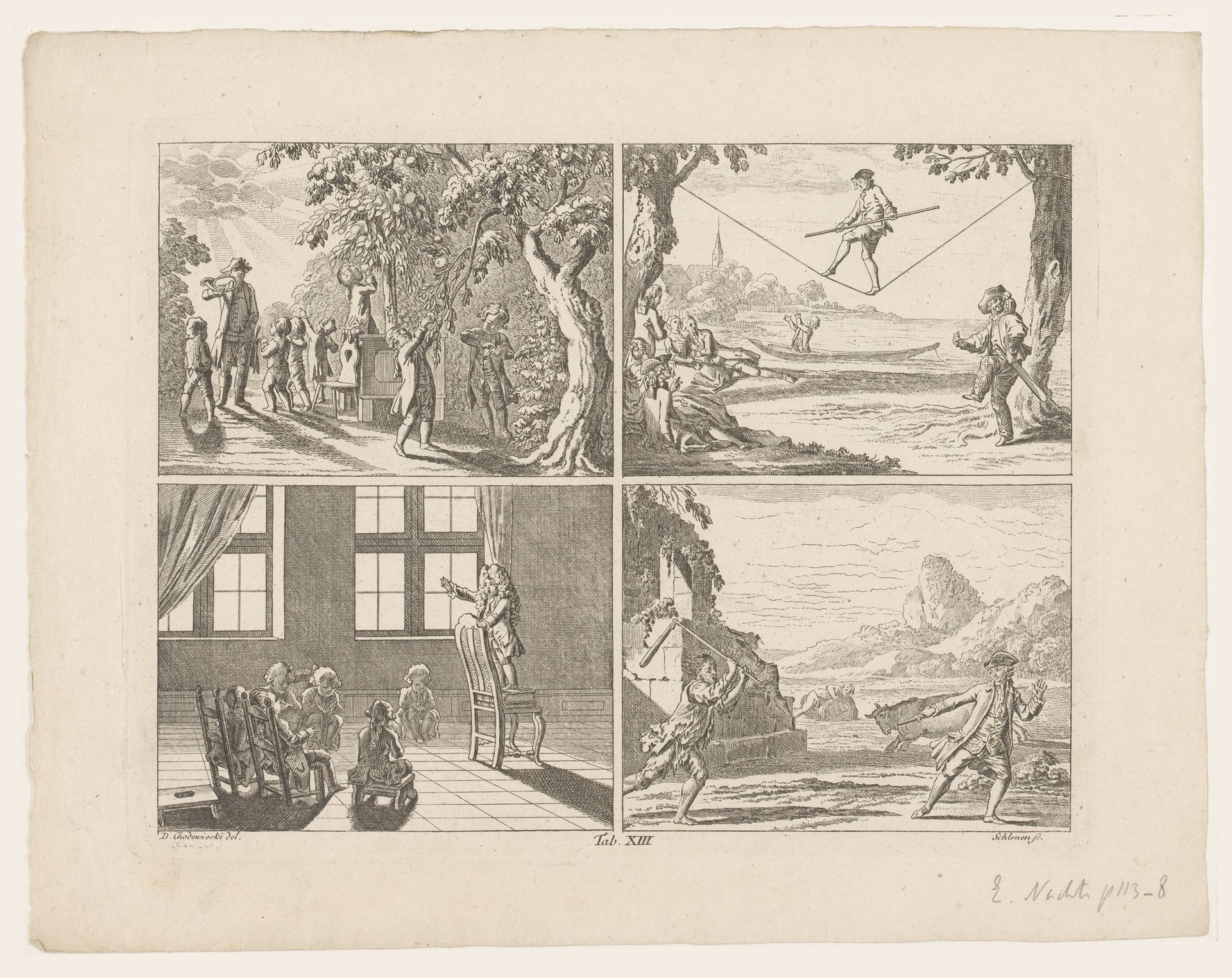 Vier voorstellingen by Johann David (I) Schleuen